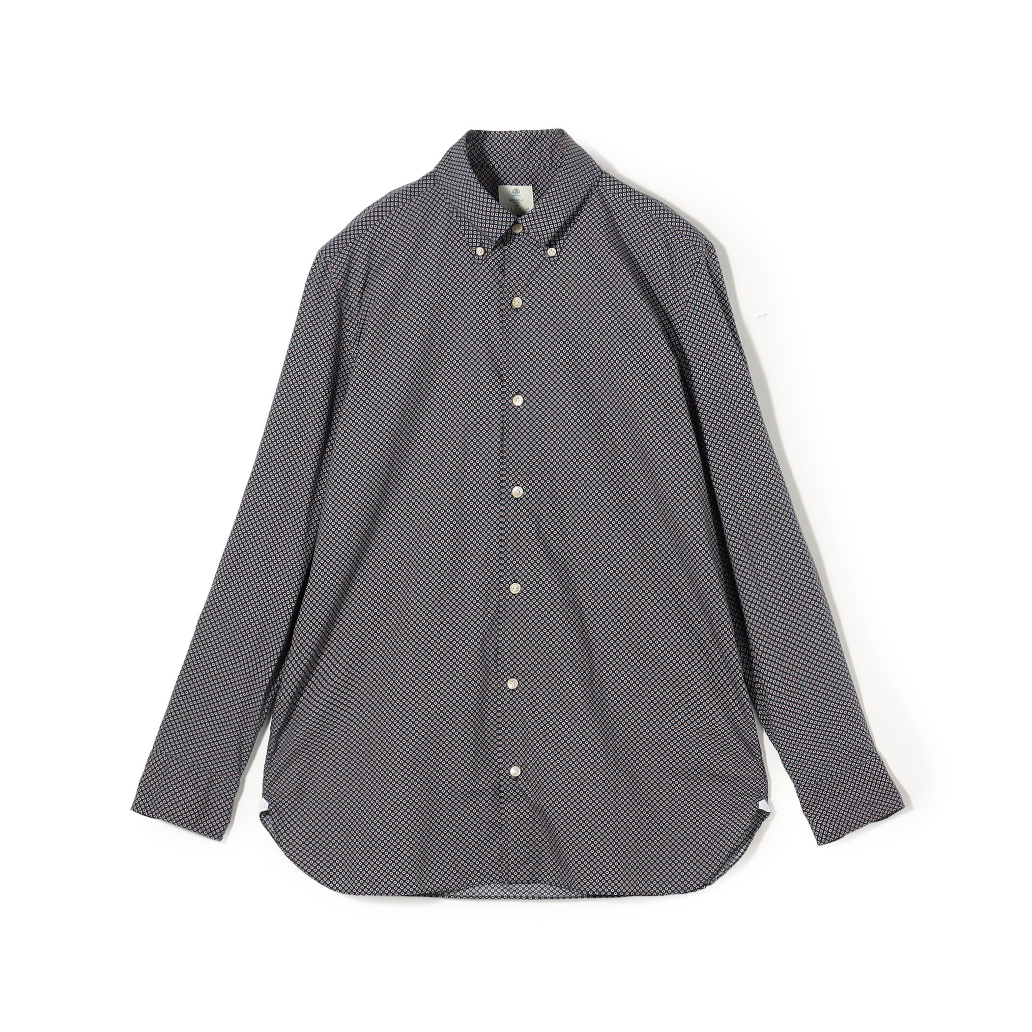 【別注】LUIGI BORRELLI GABLE コットンプリント ボタンダウンシャツ
