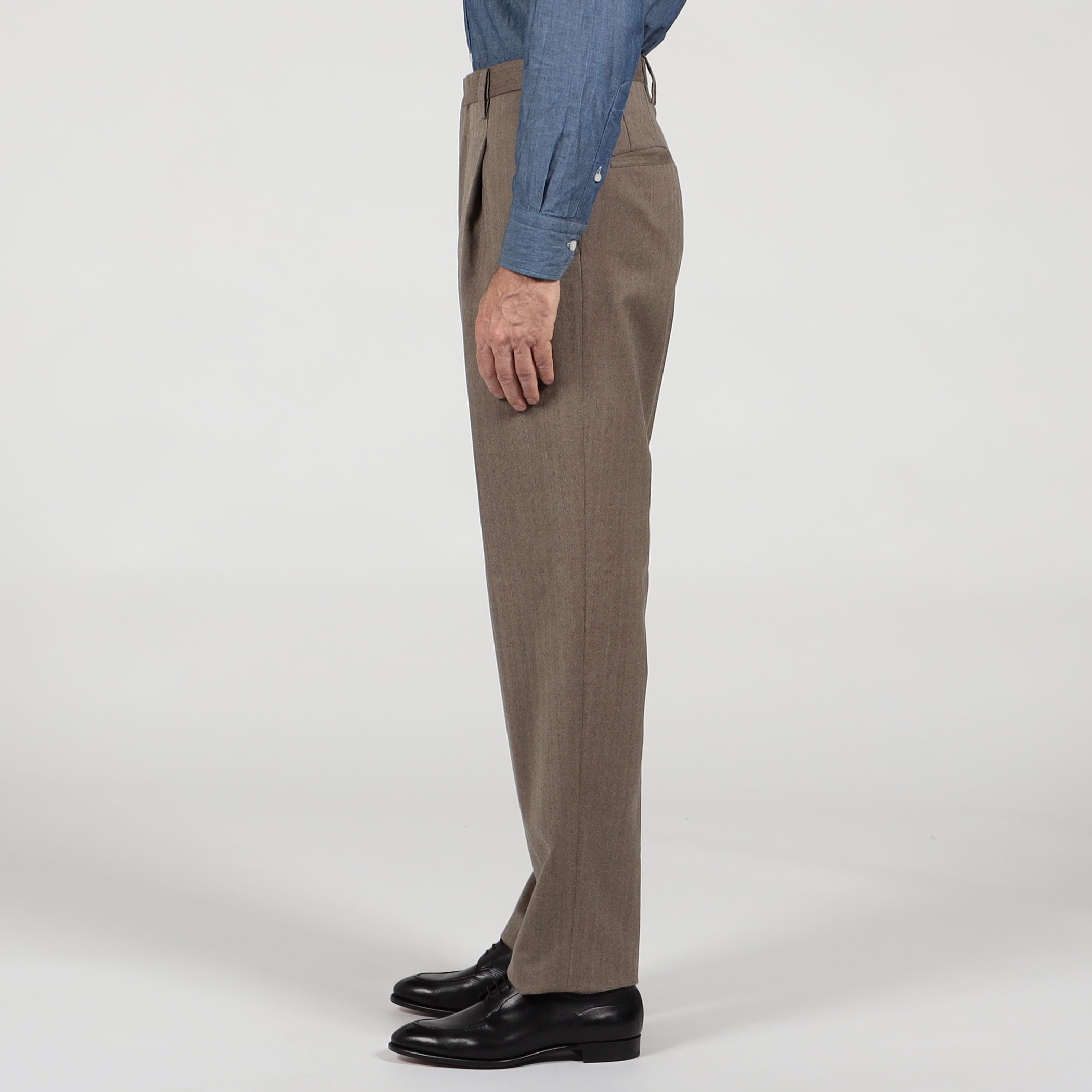 ウールヘリンボーン 1プリーツスラックス｜トゥモローランド 公式通販