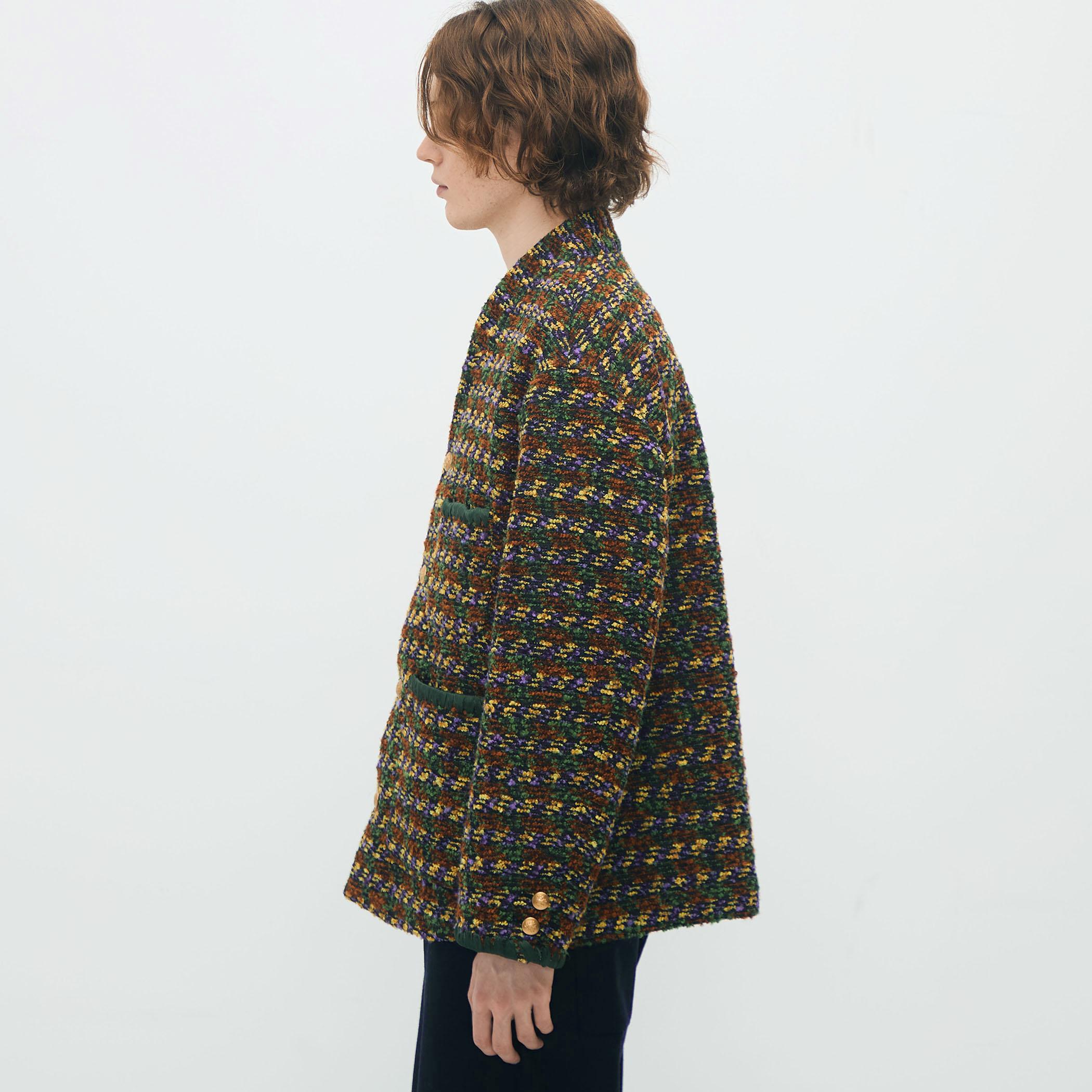 caban Romantic イタリア製　ノーカラー　レザージャケット　46. caban Romantic イタリア製 ノーカラー レザージャケット 46