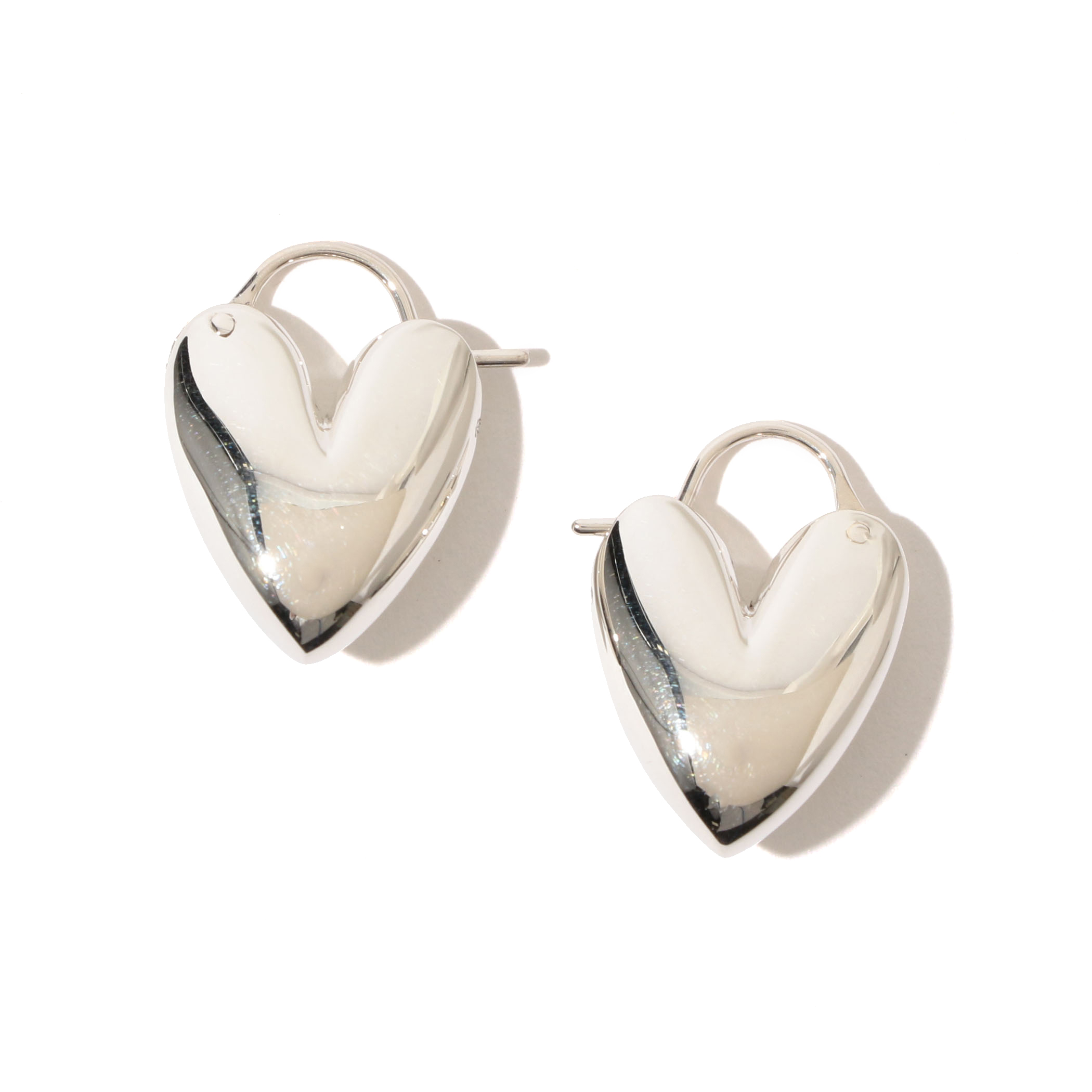 R.ALAGAN TINY PUFFY HEART HOOPS ピアス