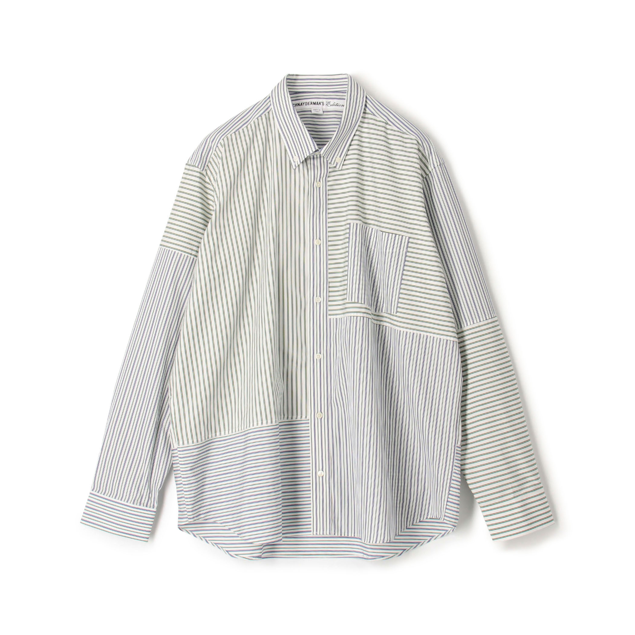 別注】SCHNAYDERMAN'S×Edition Patchwork Striped Shirt