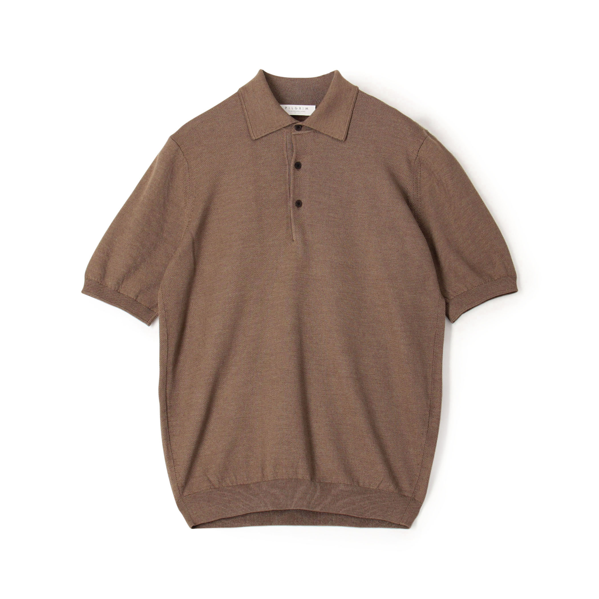 シルクコットン ニットポロシャツ