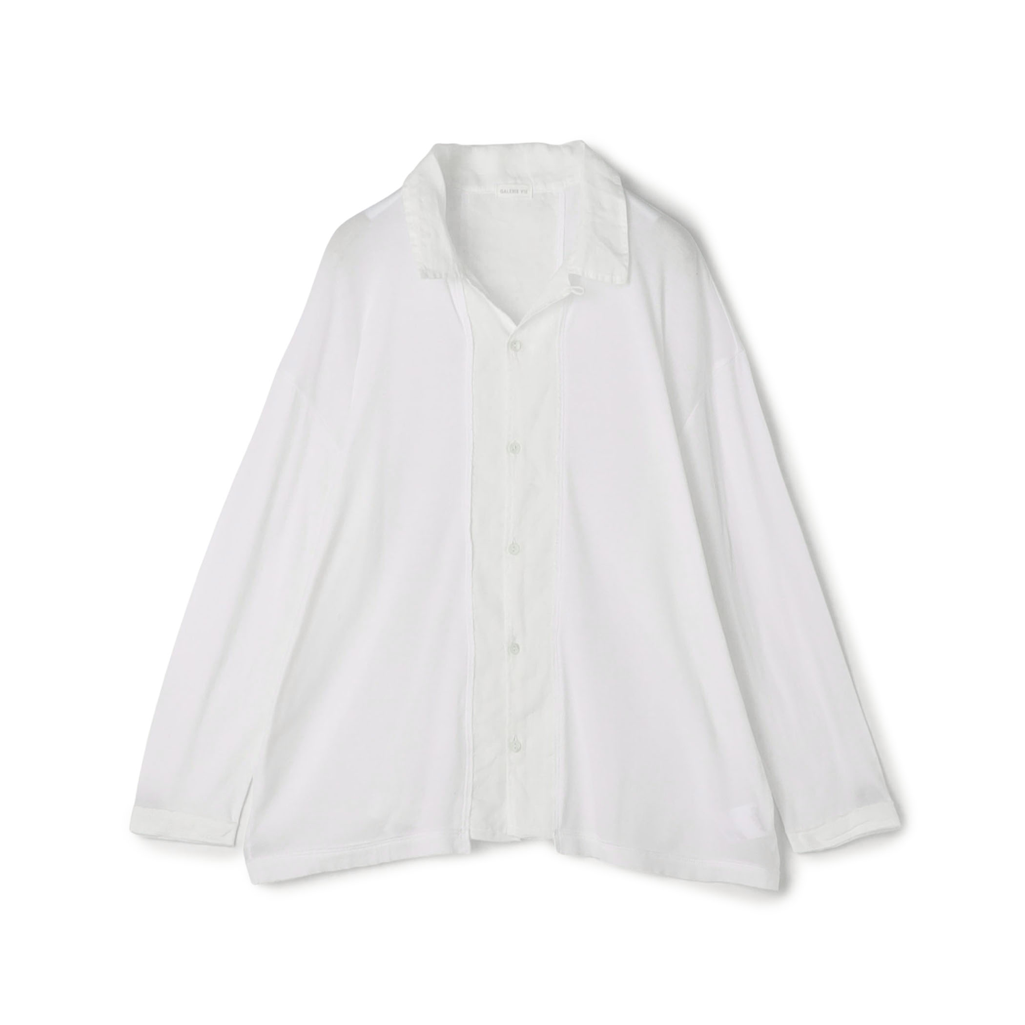 コットンガーゼフライス オープンカラーシャツ