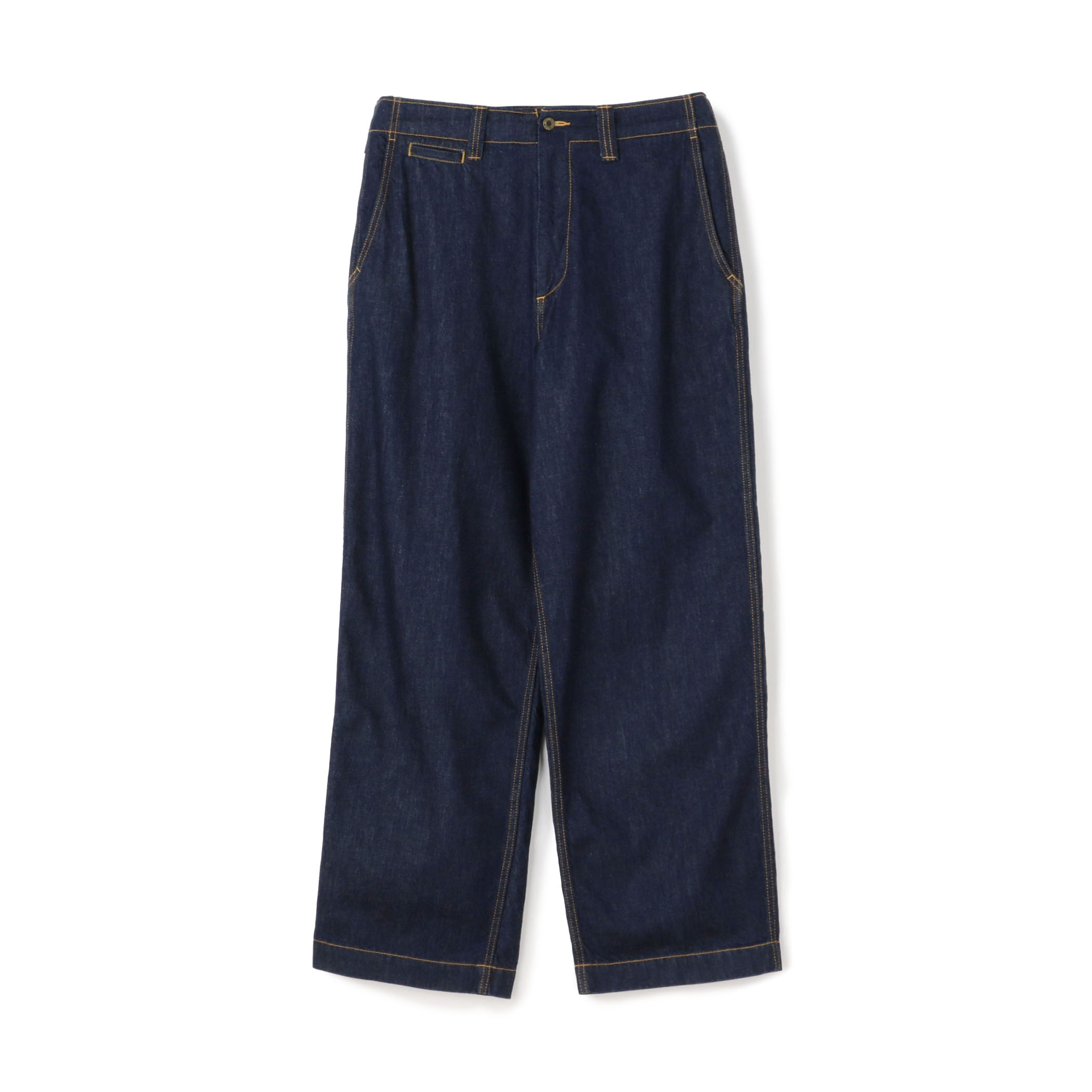 10ozデニム ワイドストレートパンツ