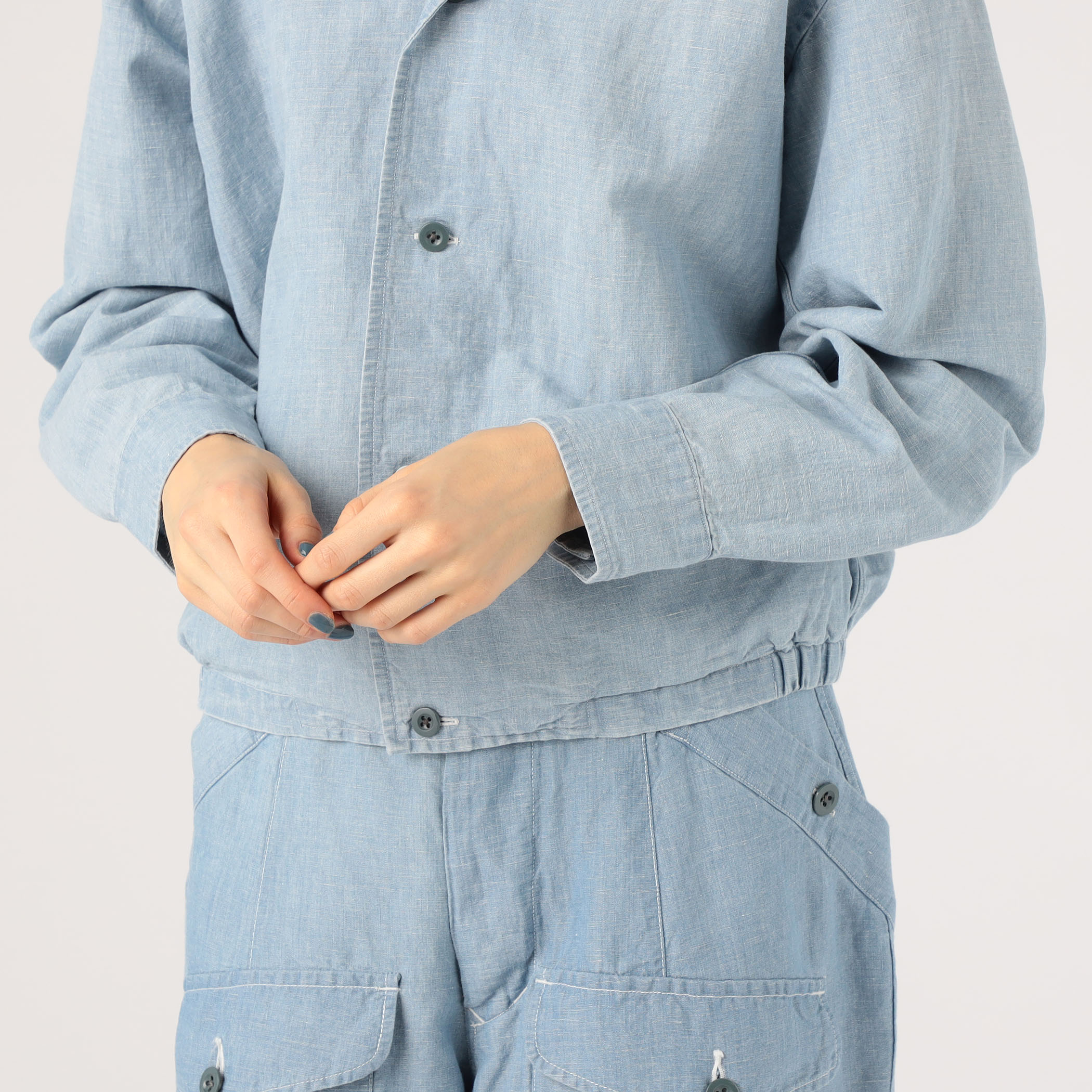 日本製 ハバーサックHAVERSACK リネン デニムシャツジャケット 今季新品-