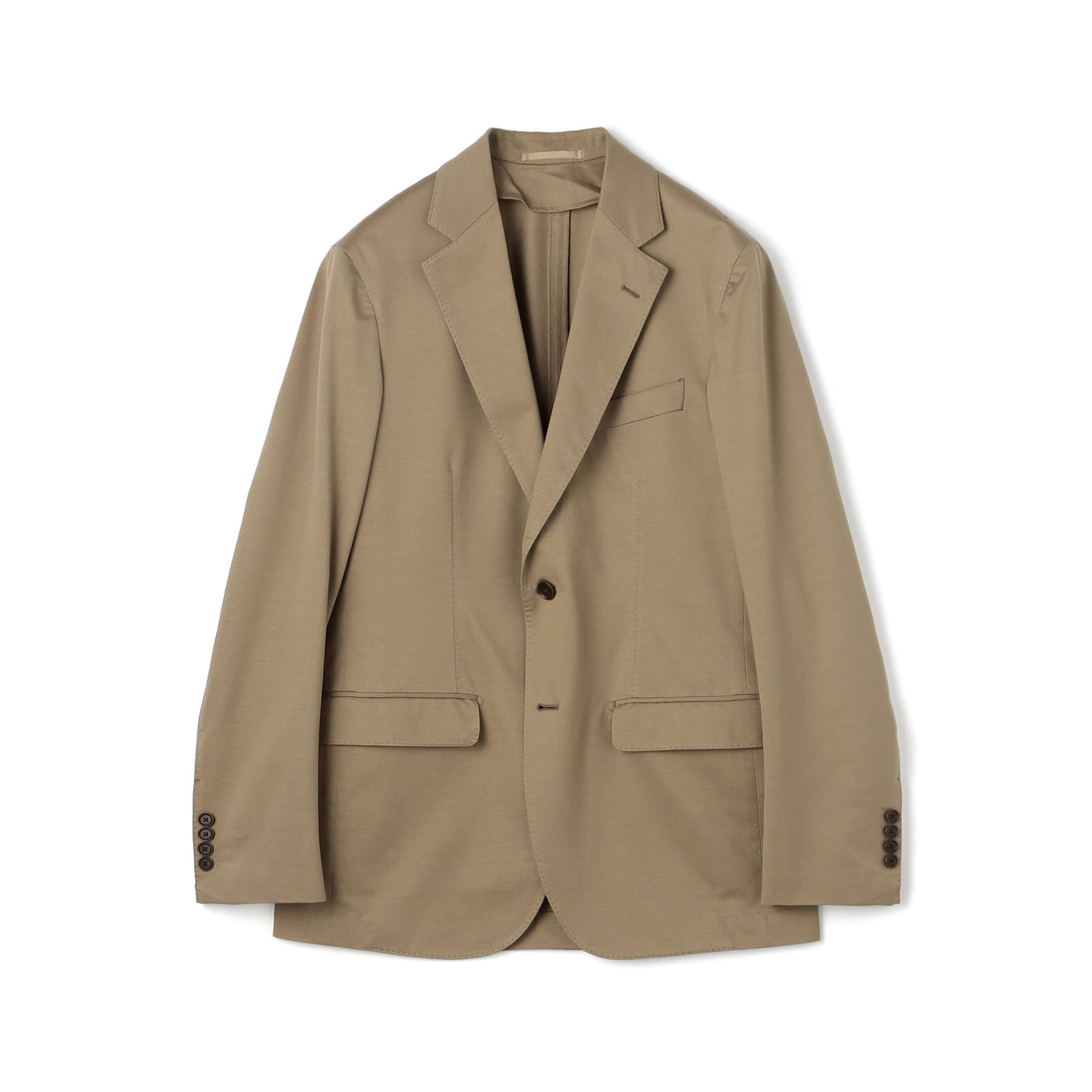 コットンポリエステル ストレッチツイルジャージー シングルブレステッド2Bジャケット