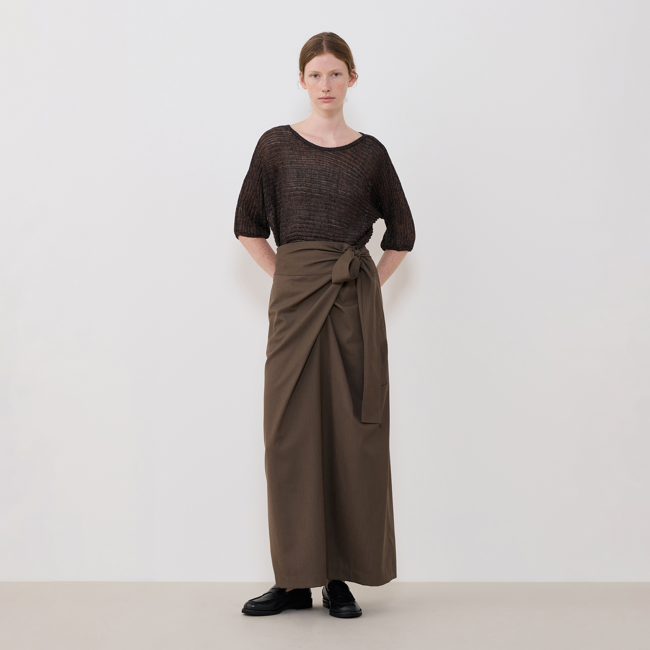 THE ROW/Millieマキシラップスカート THE ROW Millie Large Pocket Maxi Wrap Skirt | Neiman Marcus
