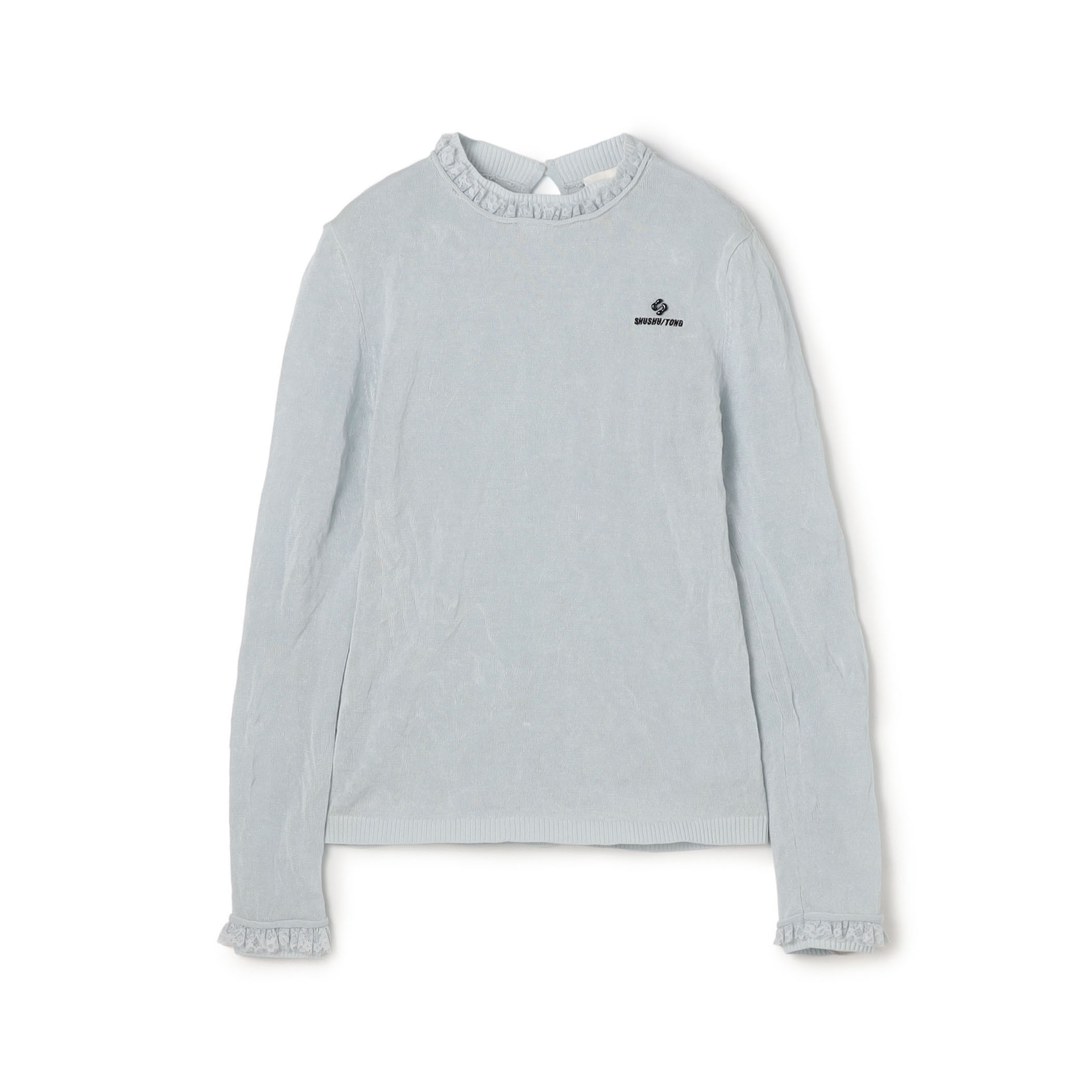 SHUSHU/TONG Fur Collar Knit Top フリルカラーニット