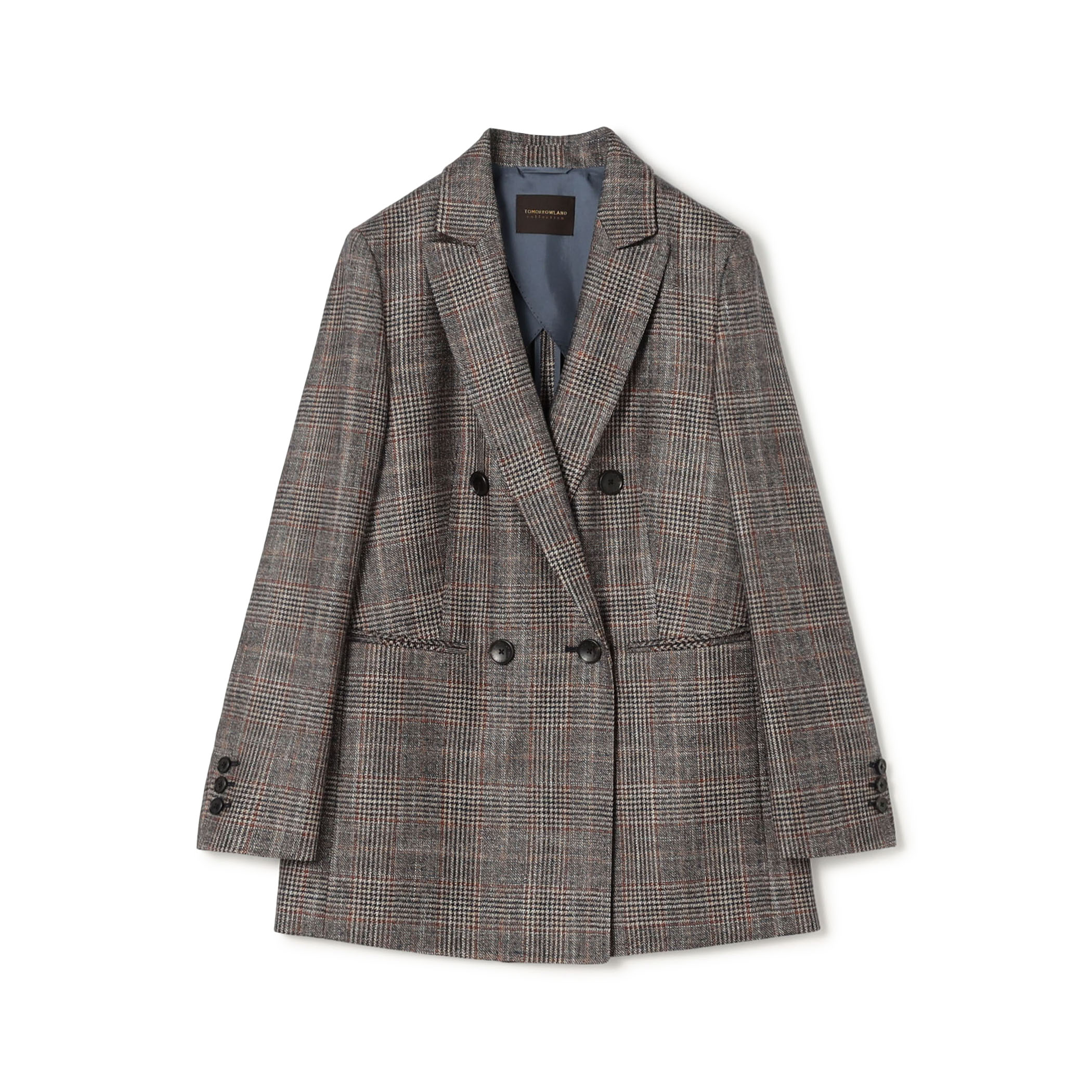 SILK AIR GLEN CHECK ダブルブレストジャケット