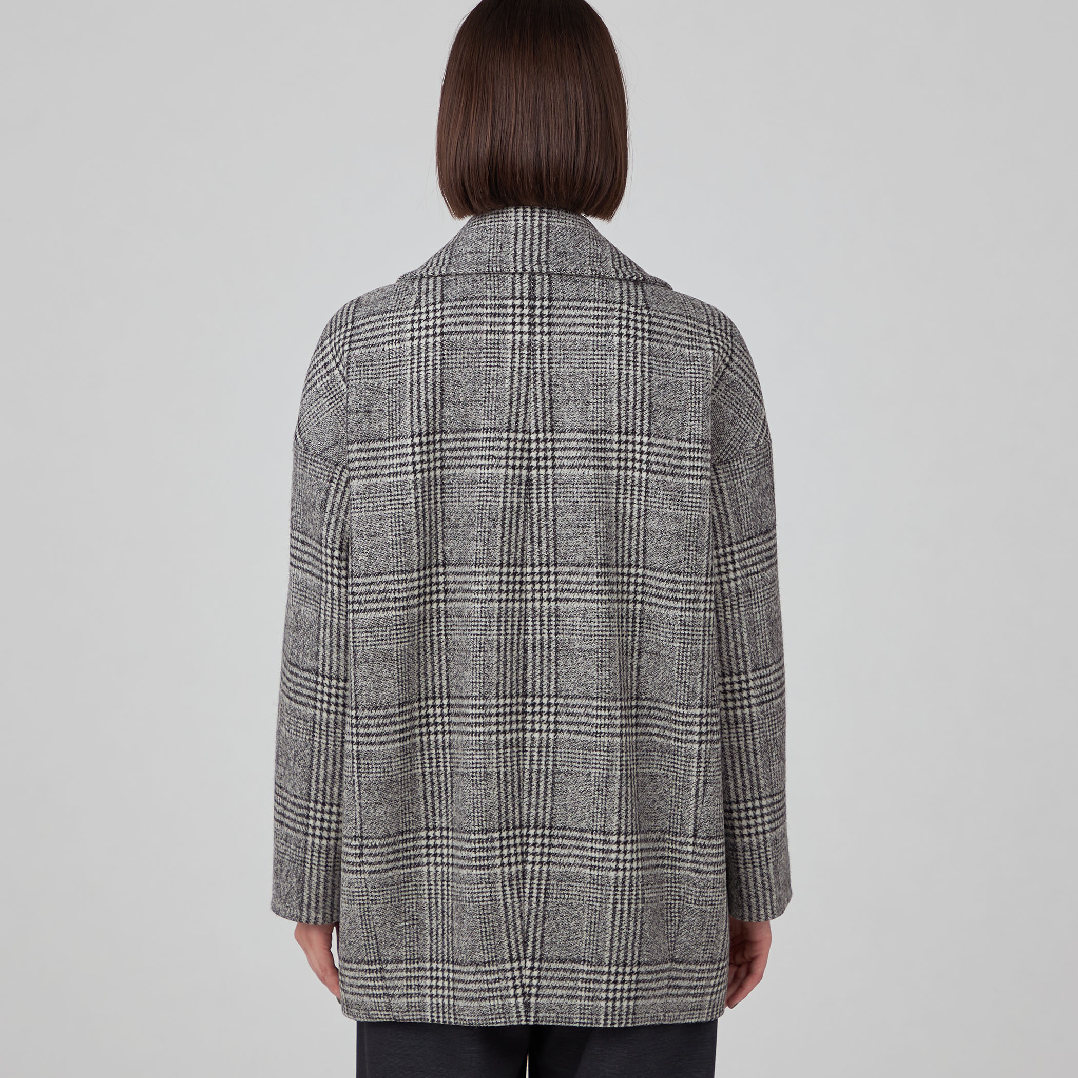 ウールカシミヤグレンチェック ショートコート｜トゥモローランド 公式通販