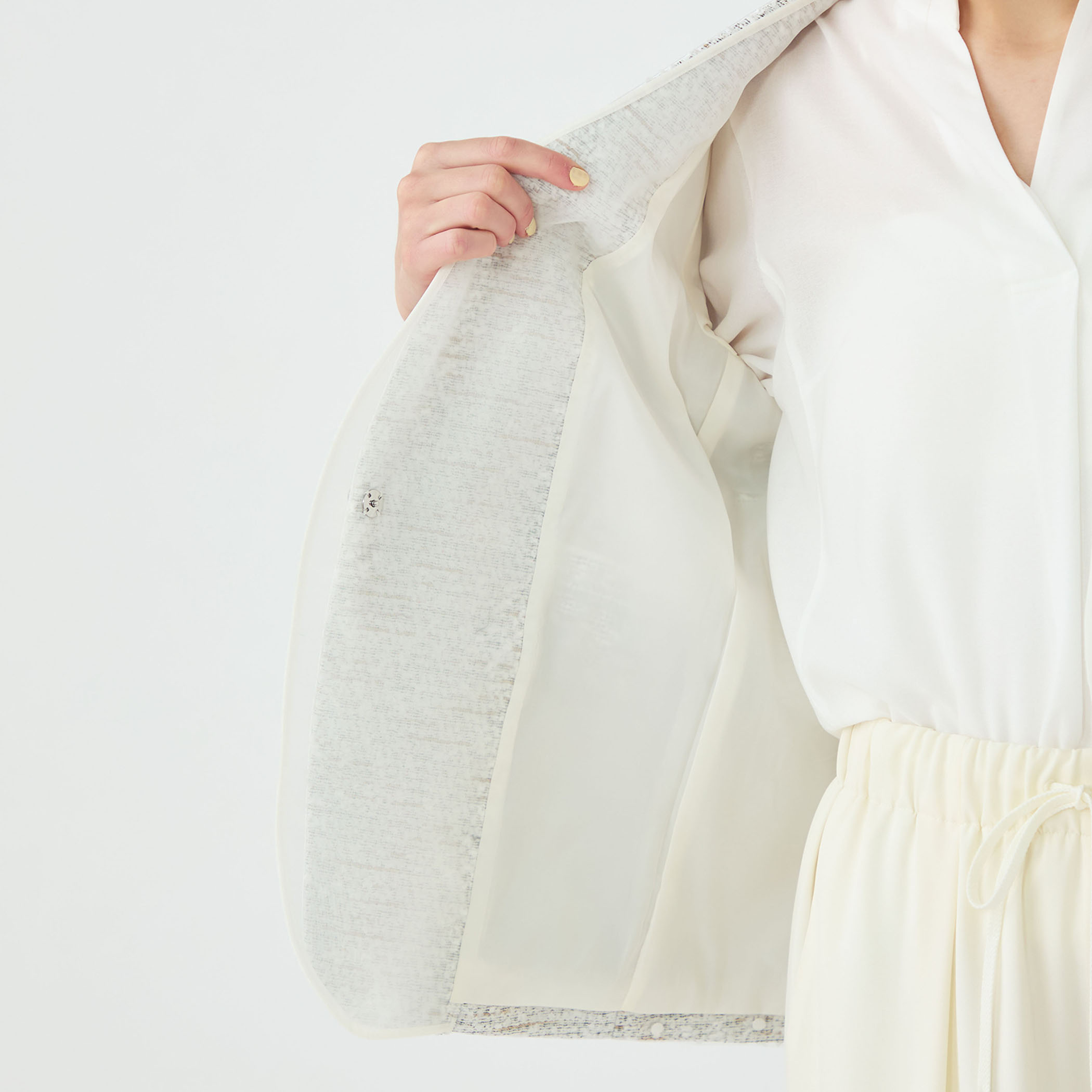 ラッピングツイード Vカラージャケット｜トゥモローランド 公式通販