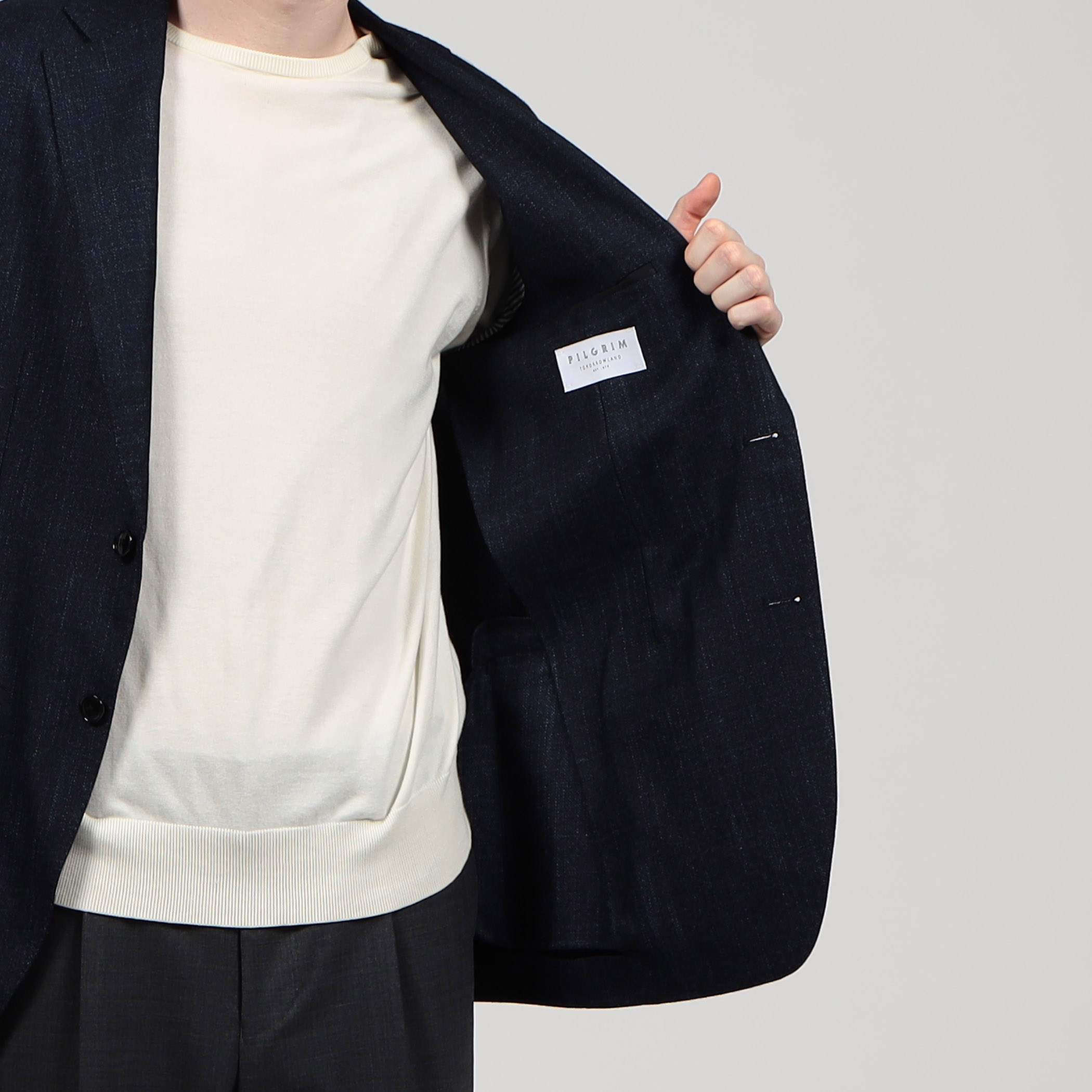 ウールシルクカシミヤ シングルブレステッド2Bジャケット