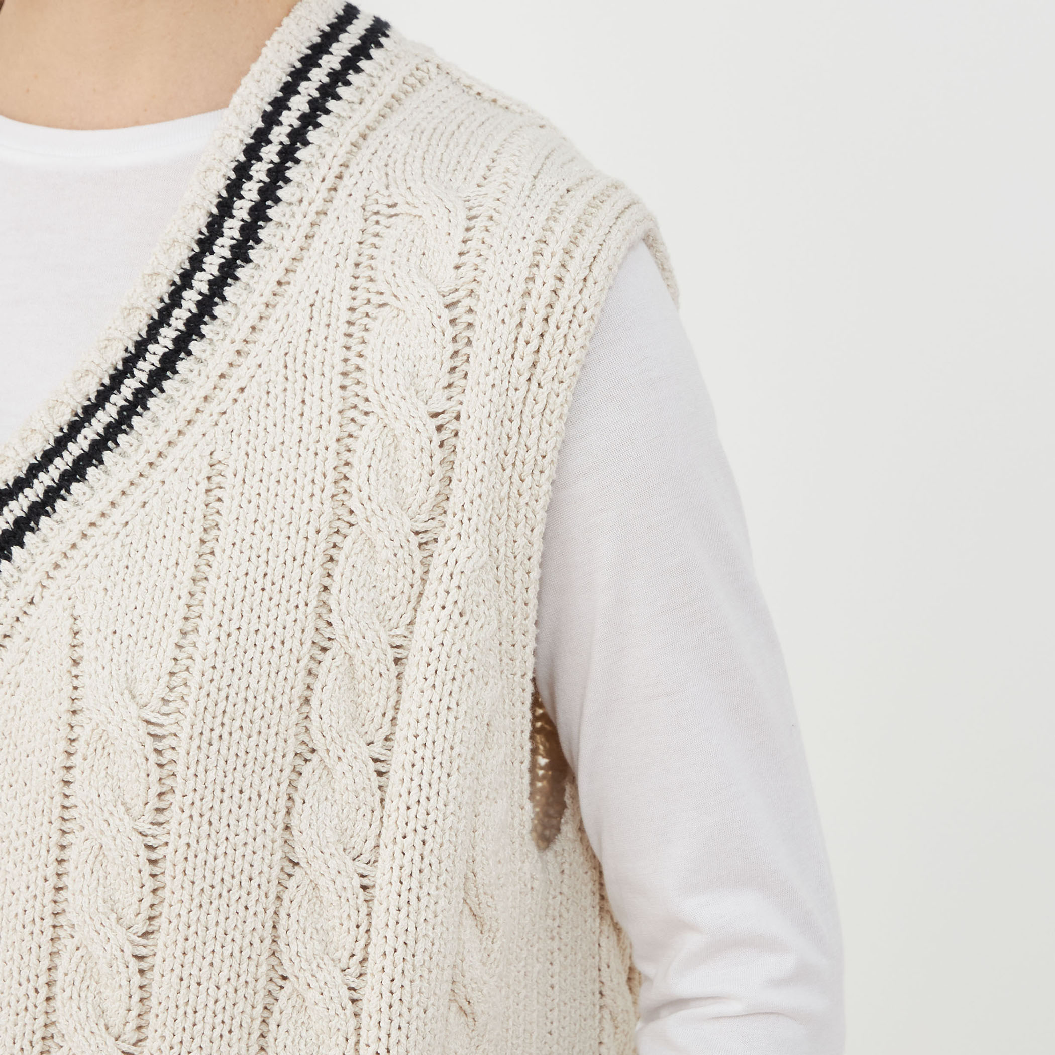 未使用 トゥモローランド tricot リネン 畦 編み チルデン ニット 新品 チルデンニット Vネックベスト｜トゥモローランド 公式通販