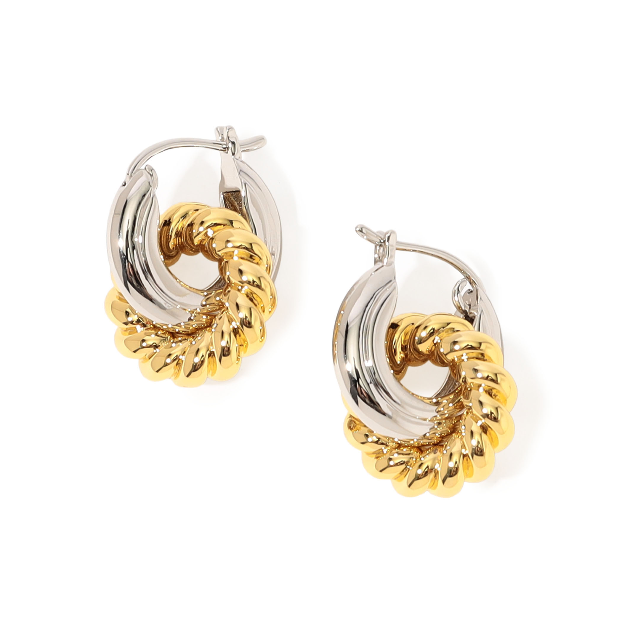 LUV AJ TWO-TONE HOOPS ピアス