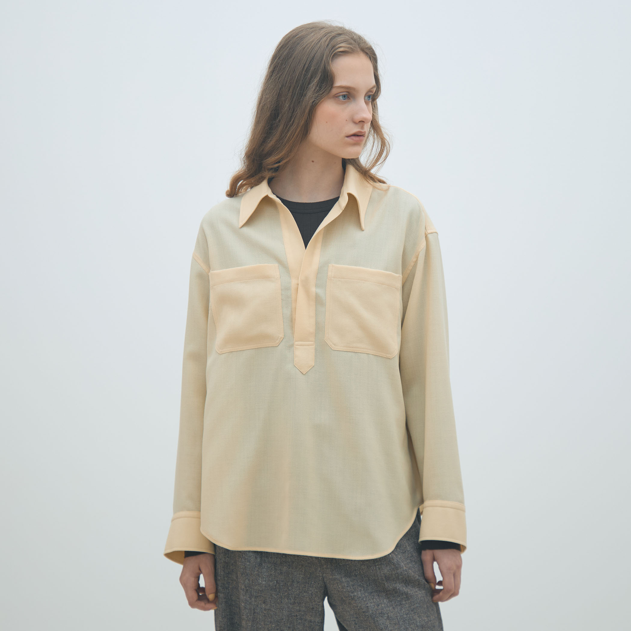 ウールジョーゼット プルオーバーシャツ｜トゥモローランド 公式通販