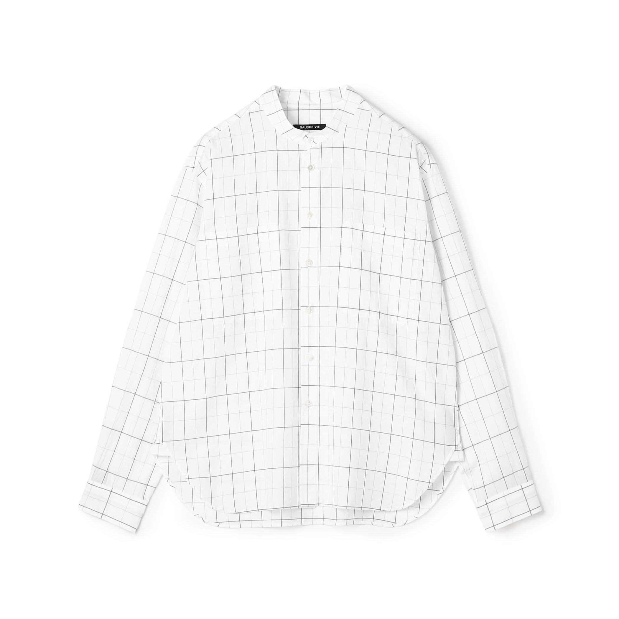 コットン バンドカラーシャツ