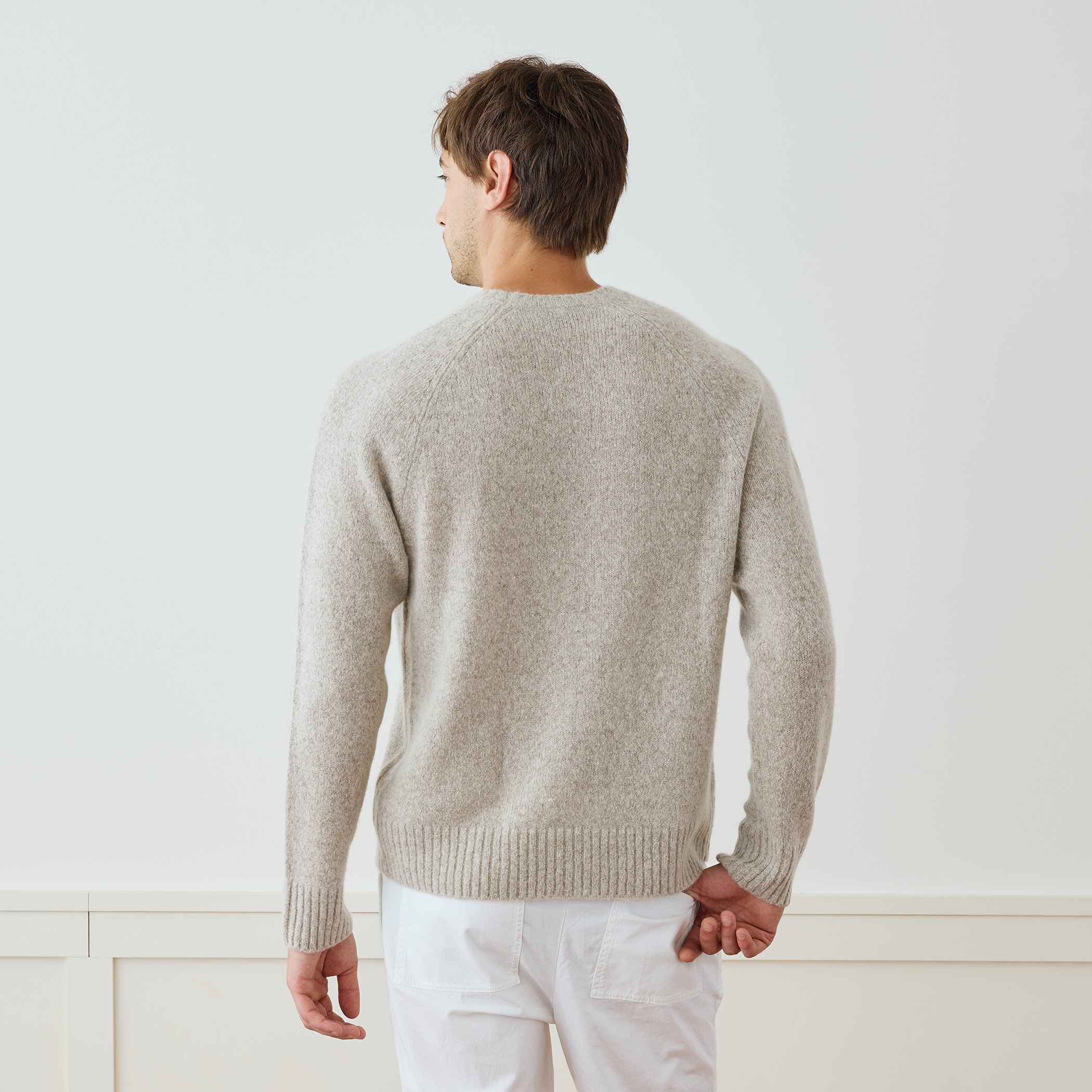 three dots エアリーカシミヤラップ Men's souffle cotton zip hoody