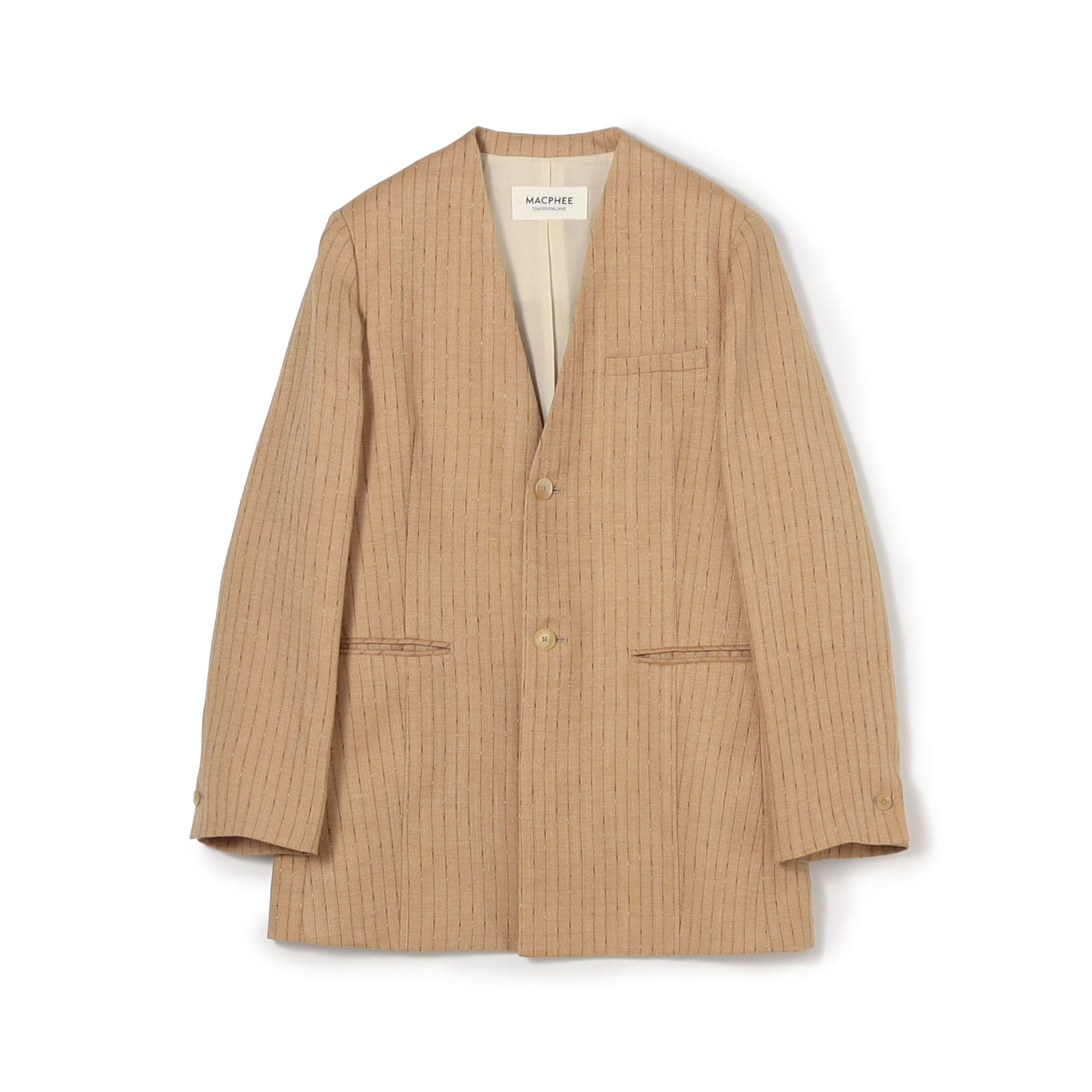 シルクネップリネン ノーカラージャケット