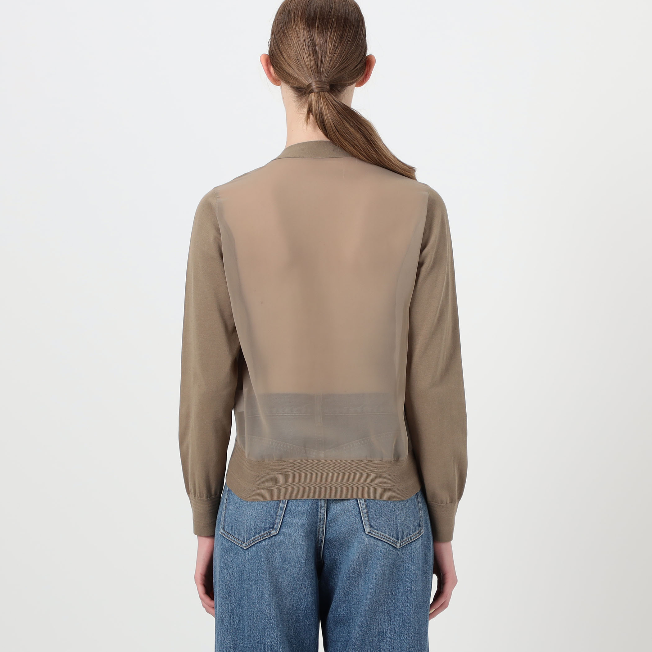 HYKE SHEER BACK KNIT CARDIGAN｜トゥモローランド 公式サイト