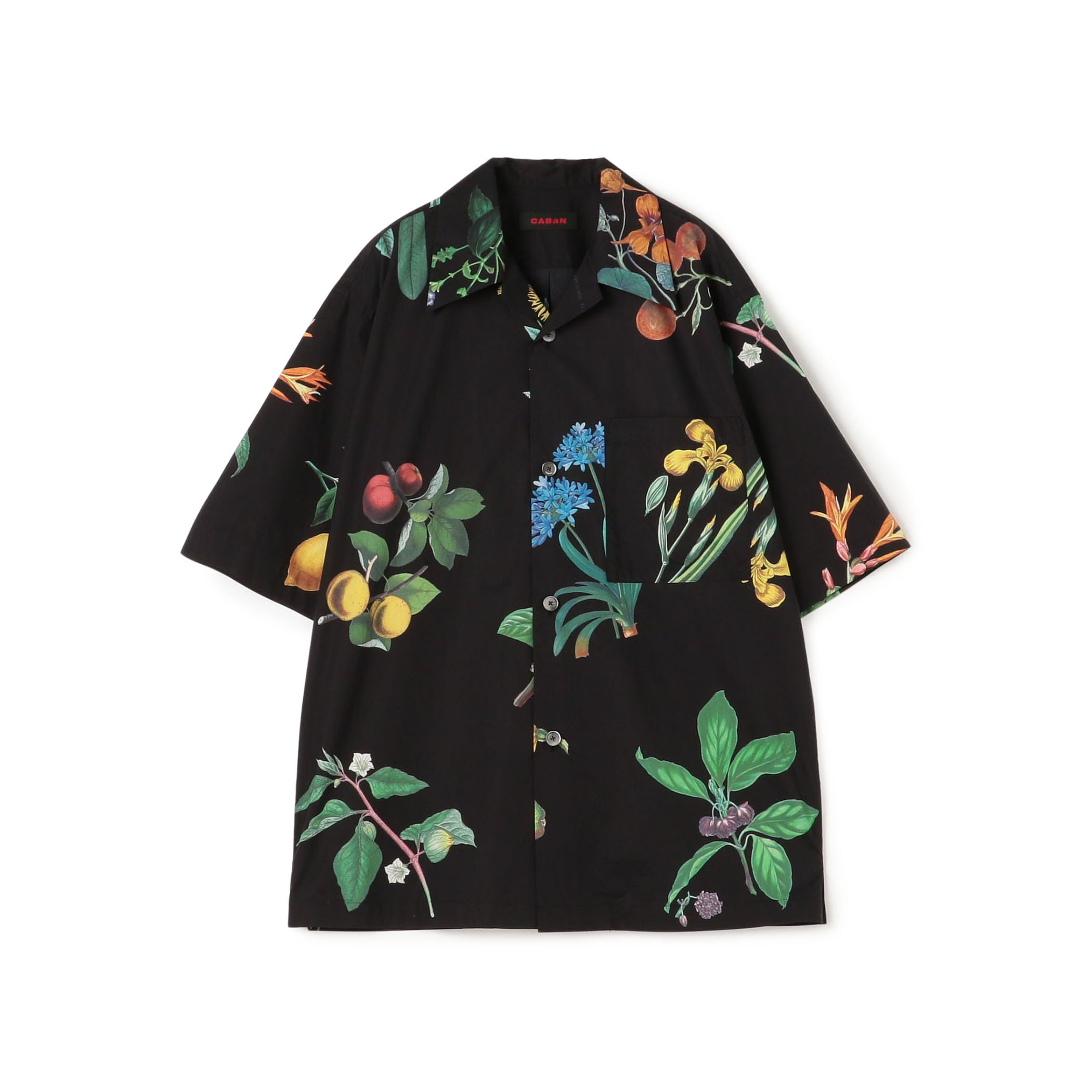 CABaN コットン Green Showerプリント ハーフスリーブシャツ