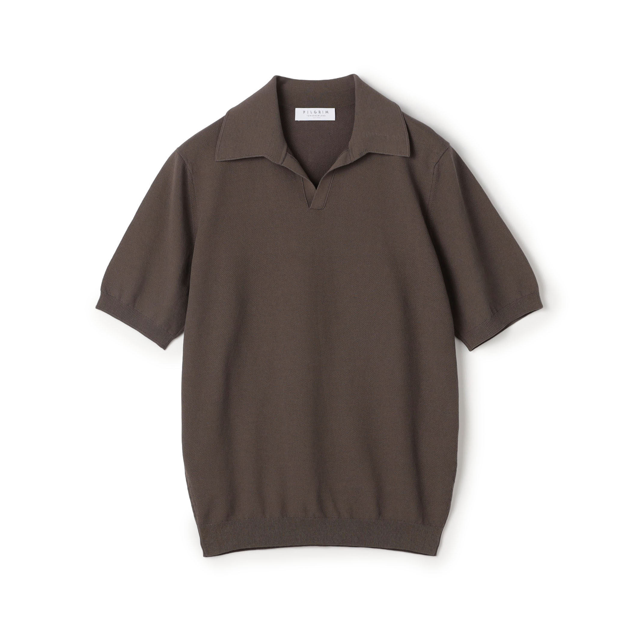 コットンメッシュ スキッパーニット