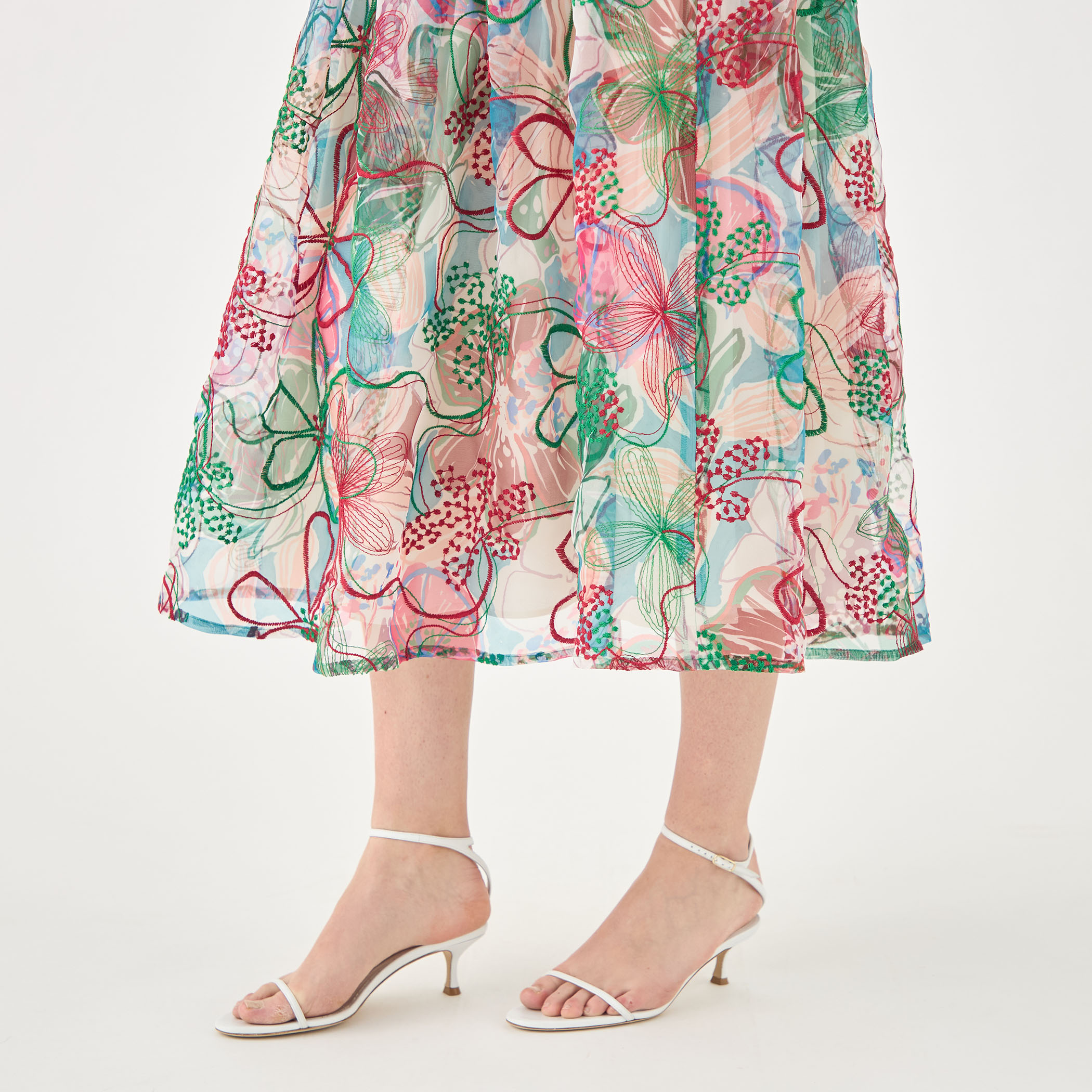 【DOLCE＆GABBANA】ガーデンプリント コットン サークルスカート DOLCE＆GABBANA】ガーデンプリント コットン サークルスカート