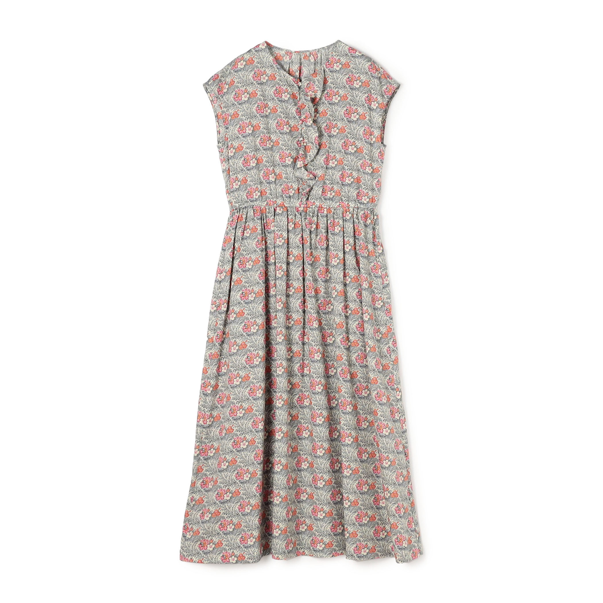 レーヨンプリント アシンメトリーフリルワンピース｜トゥモローランド