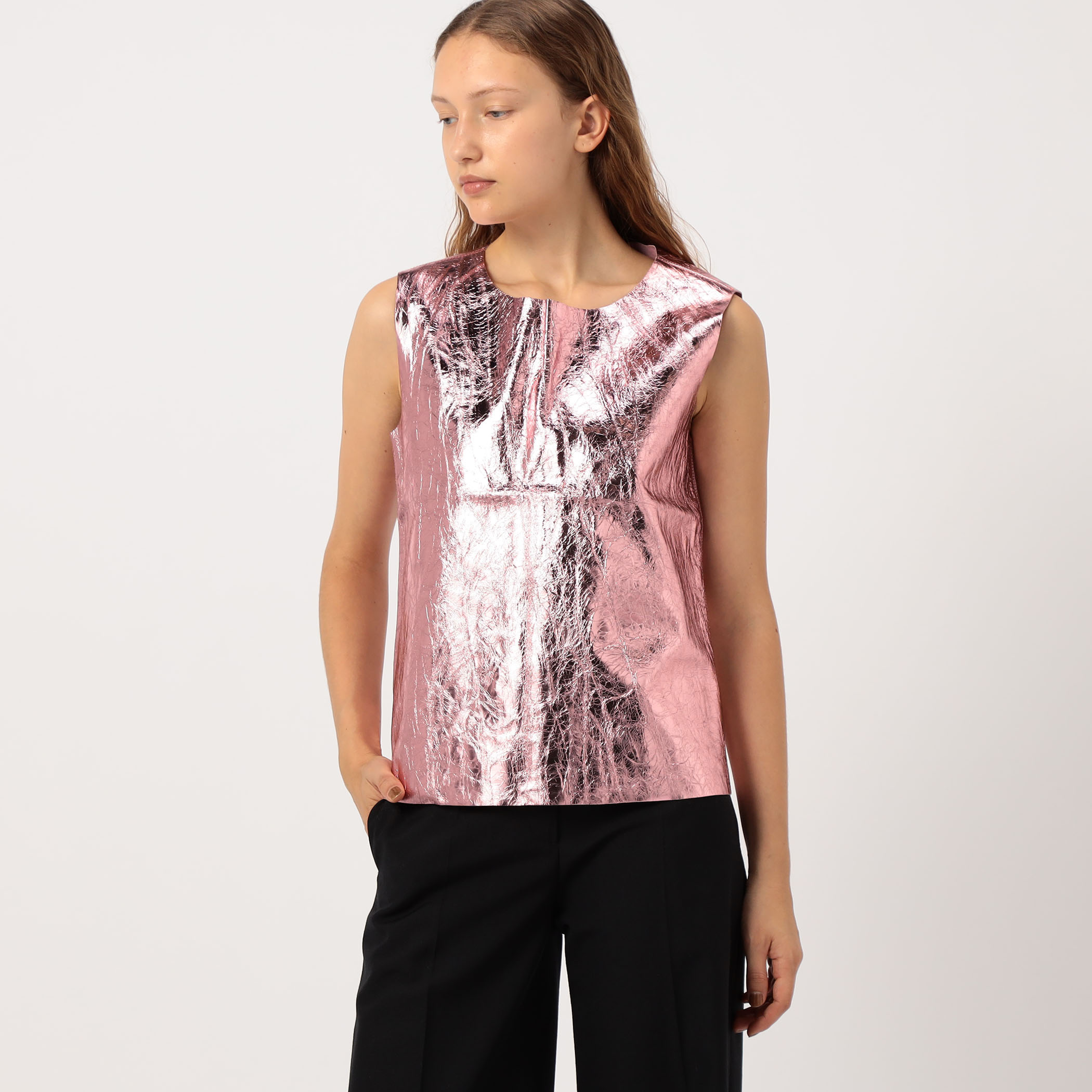 Niccolo Pasqualetti ラムレザー ノースリーブトップ