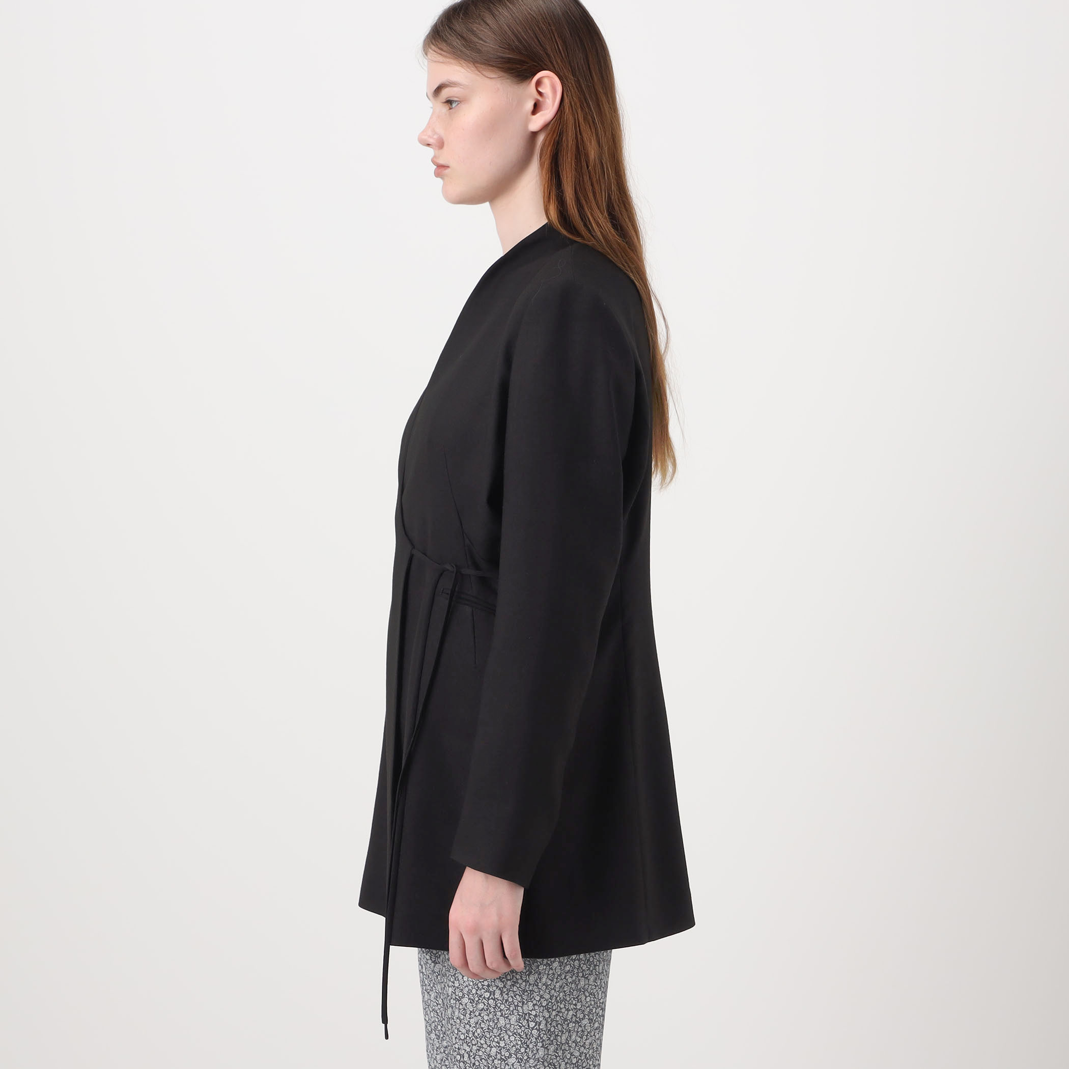 Mame Kurogouchi Triacetate Polyester Collarless Jacket カラーレス