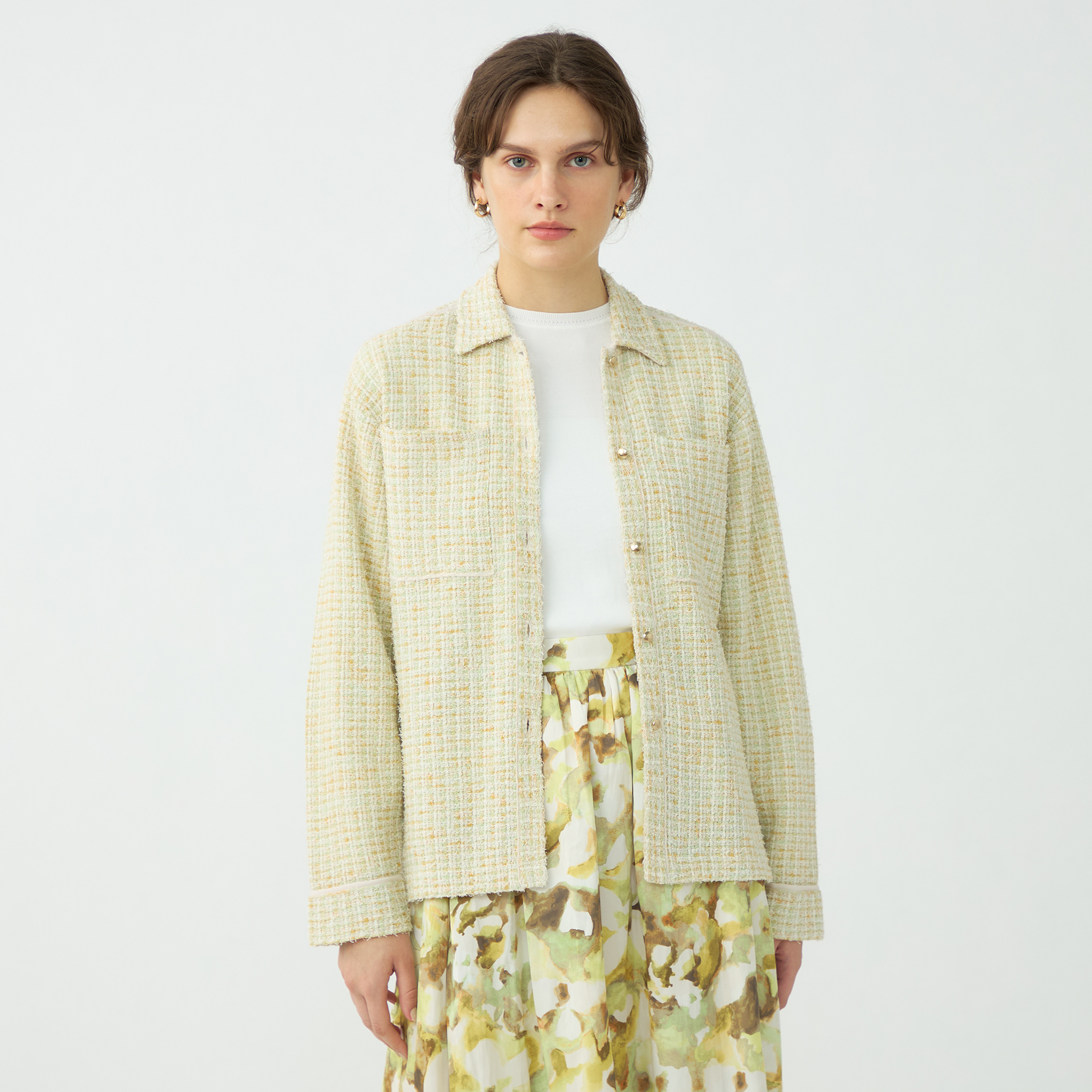 ミックスツイード シャツブルゾン｜トゥモローランド 公式通販