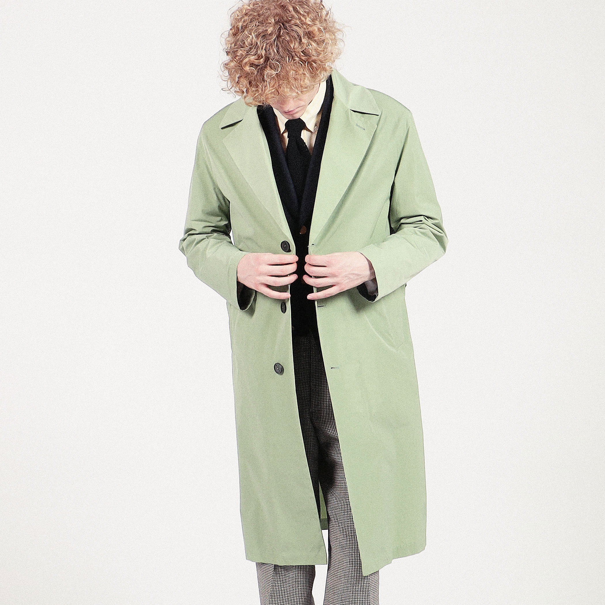 HEVO OSTUNI ポリエステルコットン ベルテッドコート