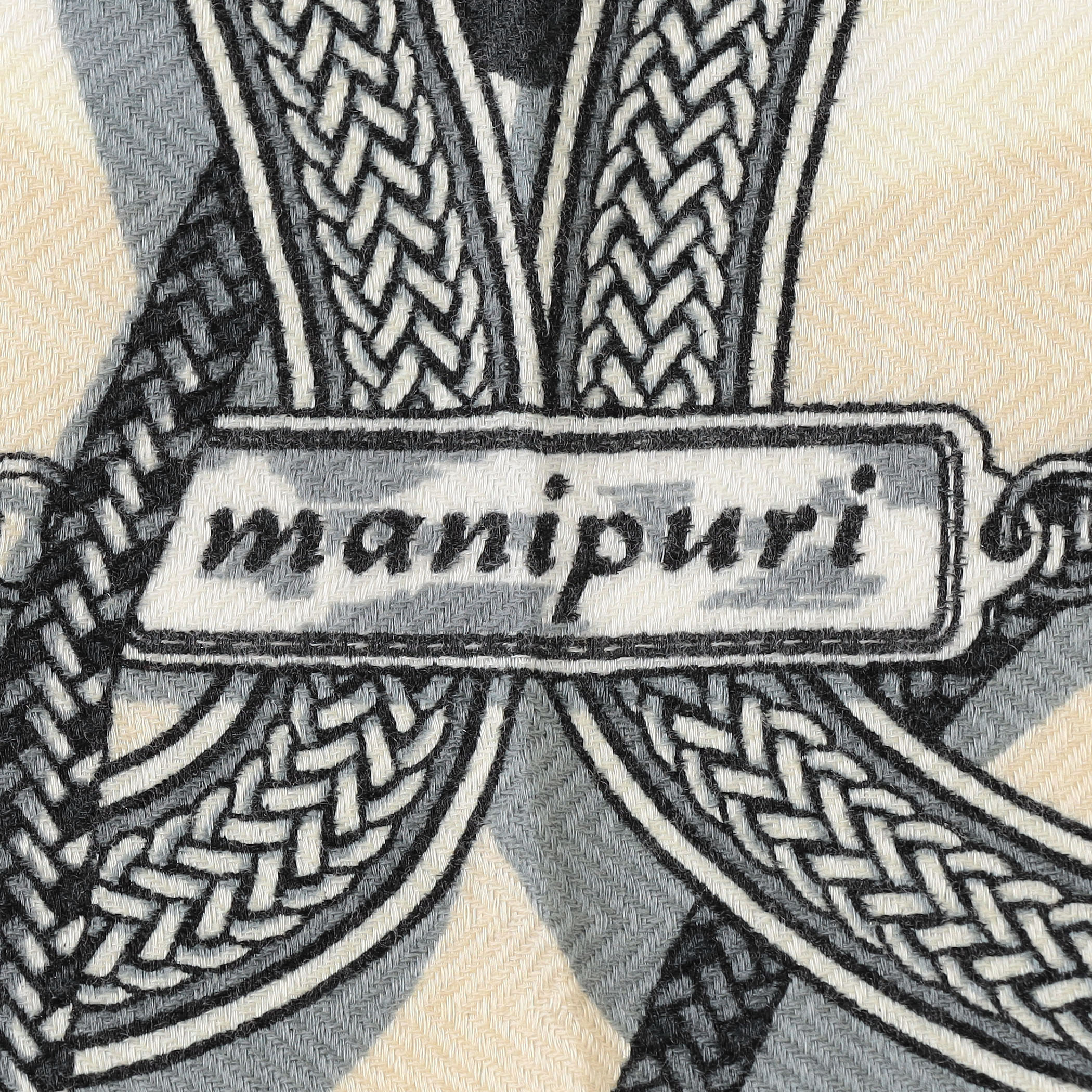 manipuri ウールシルクストールヘリンボーン ジョッキー