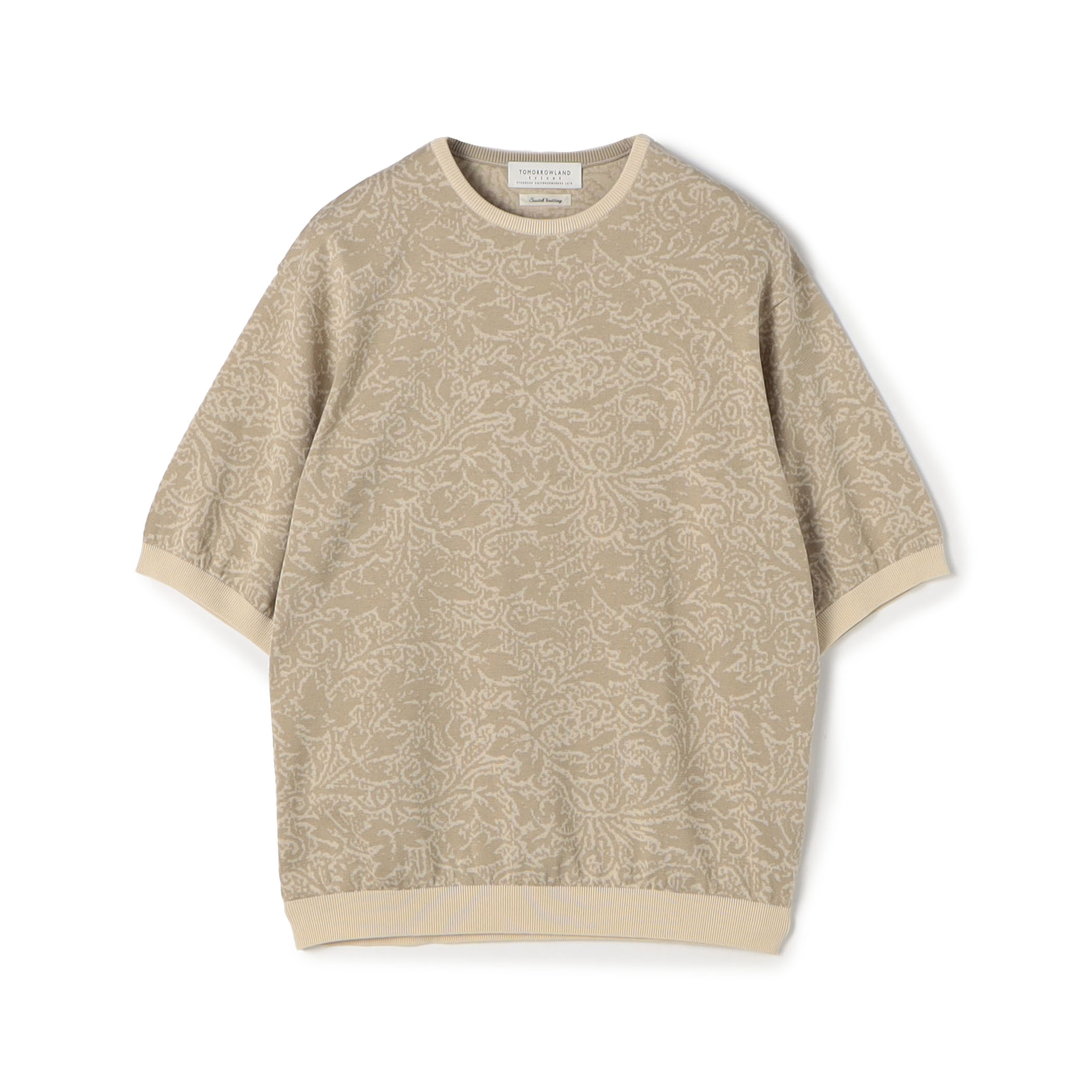 TOMORROWLAND tricot ペイズリー柄 コットンハーフスリーブ ニット