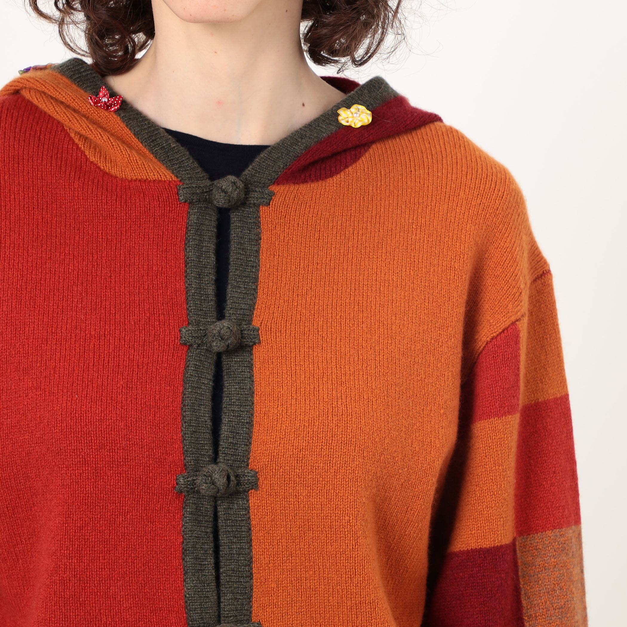 YANYAN CHECK HOODIE チェック フーディーカーディガン