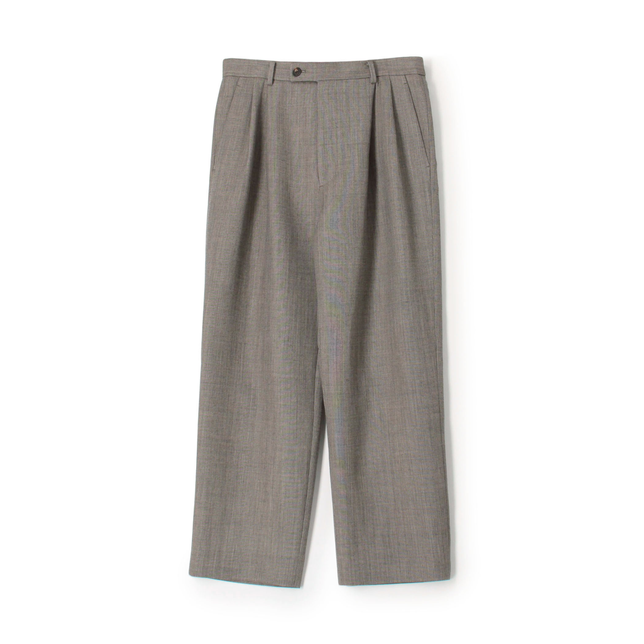 ウールダブルクロス 2タックワイドテーパードパンツ