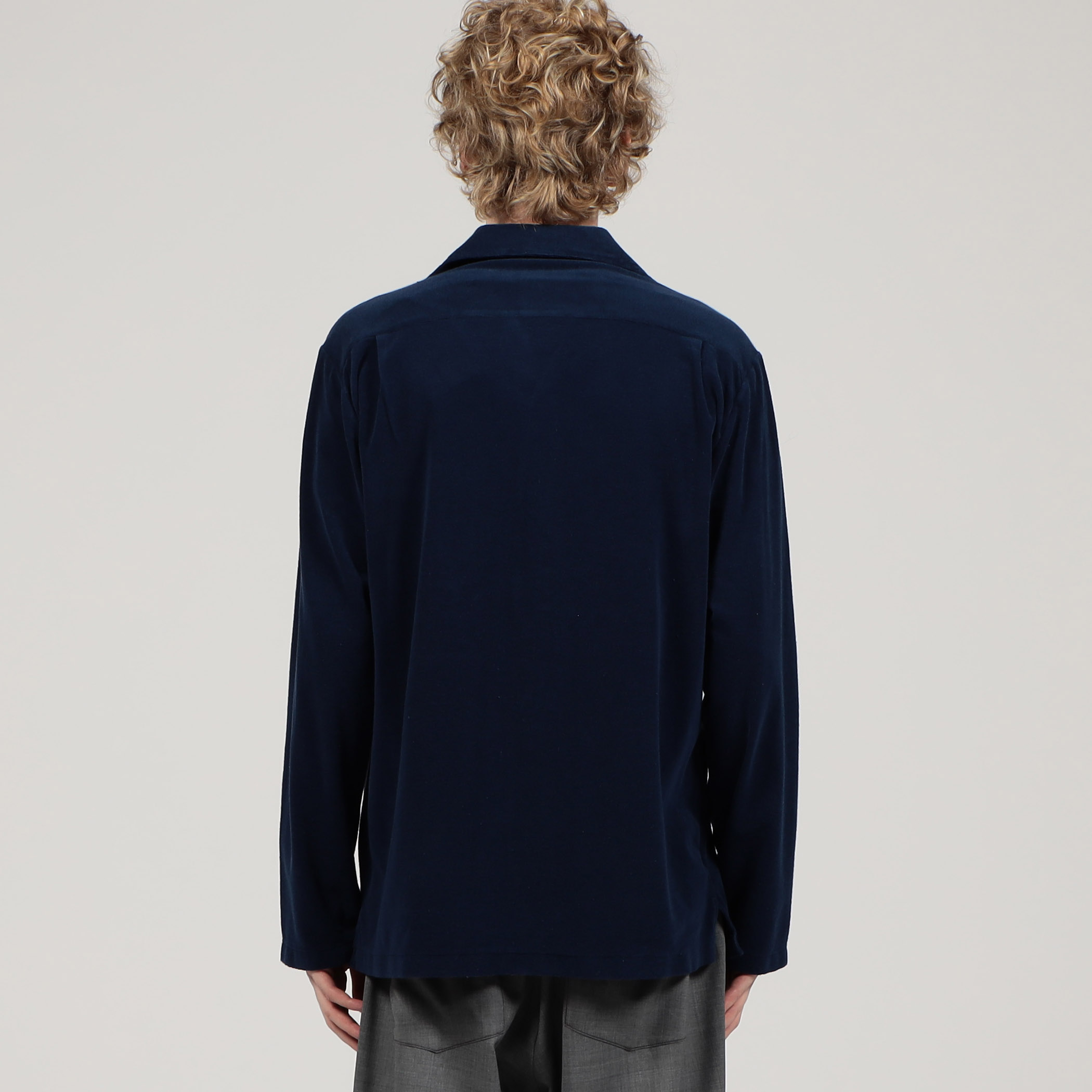 スビンコットンパイル オープンカラーシャツブルゾン