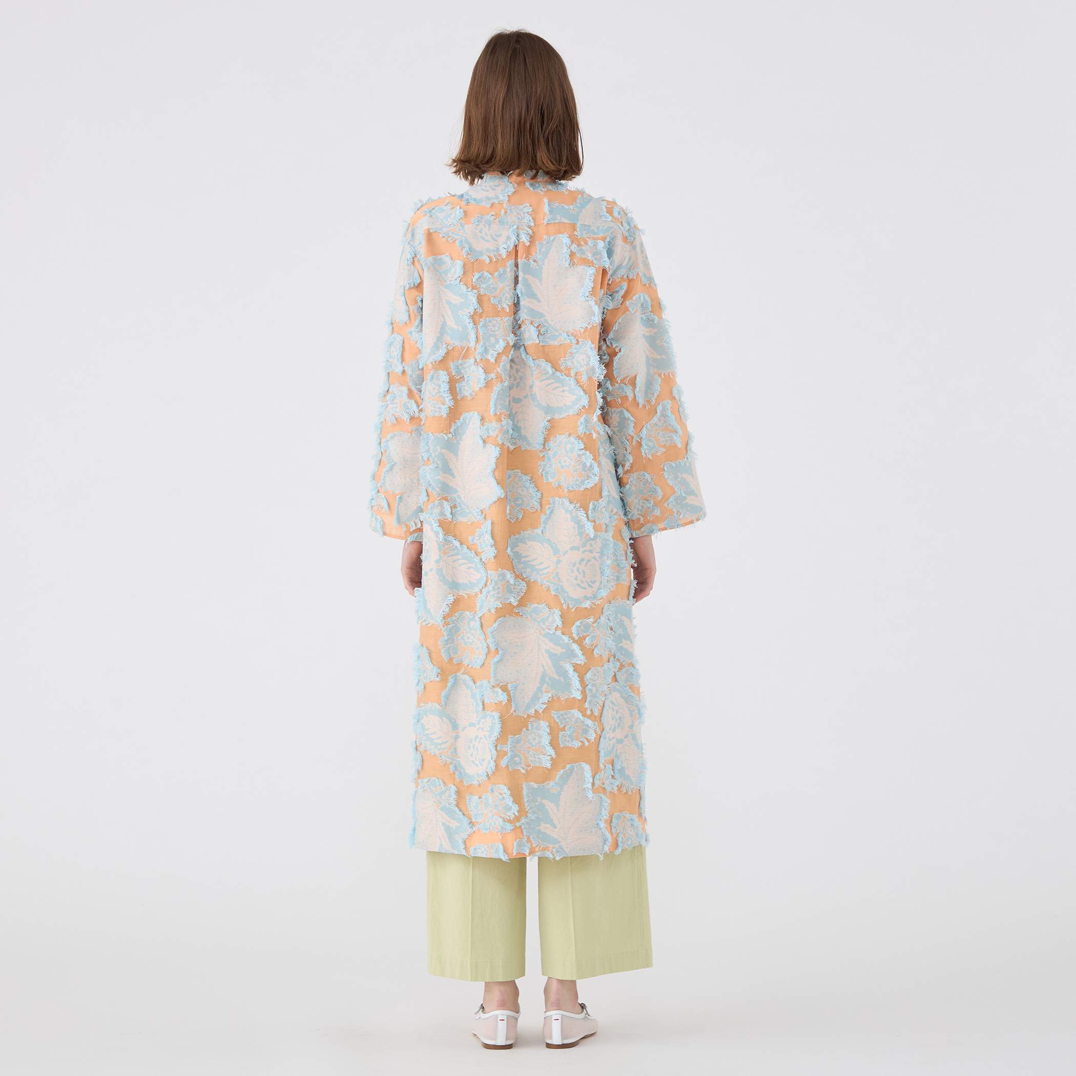 カットジャカード バンドカラーシャツワンピース｜トゥモローランド