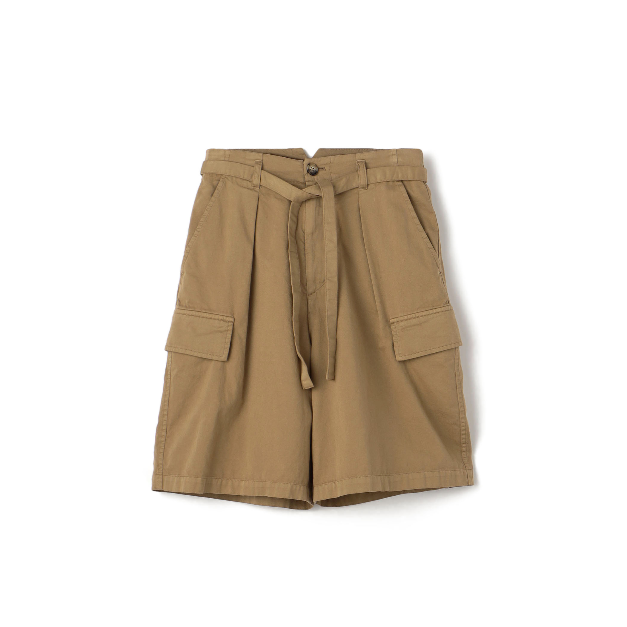 ソフトコットンサテン タックハーフパンツ