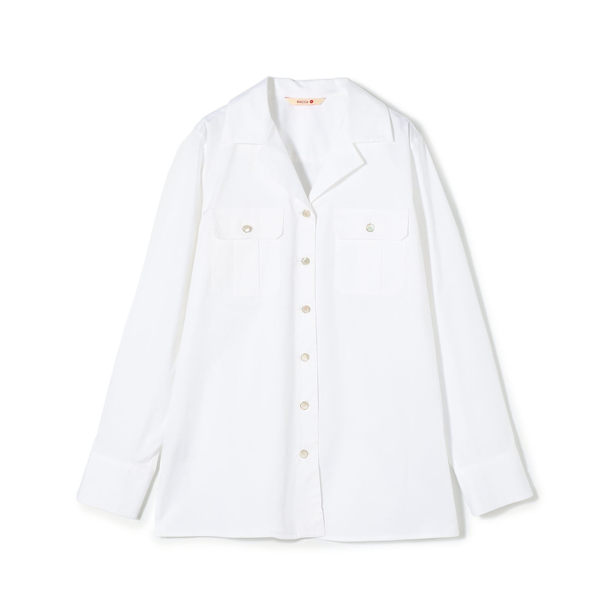 コットンブロード オープンカラーシャツ