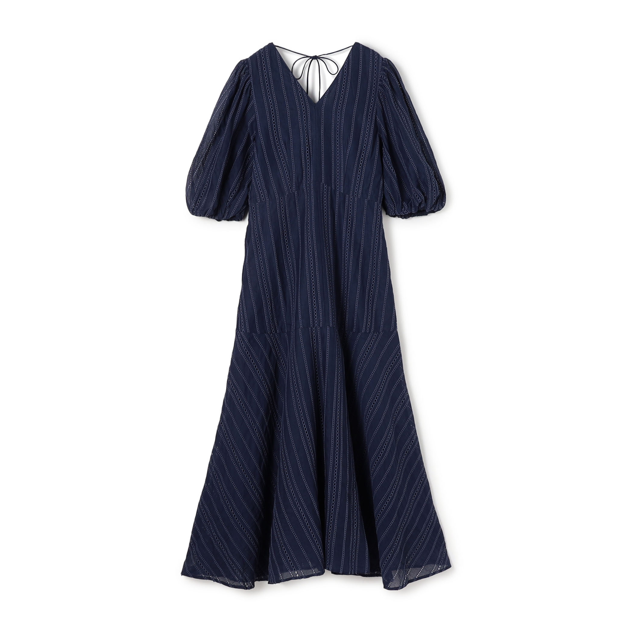ne Quittez pas Cotton Organza Ladder Cifre Flare ドレス