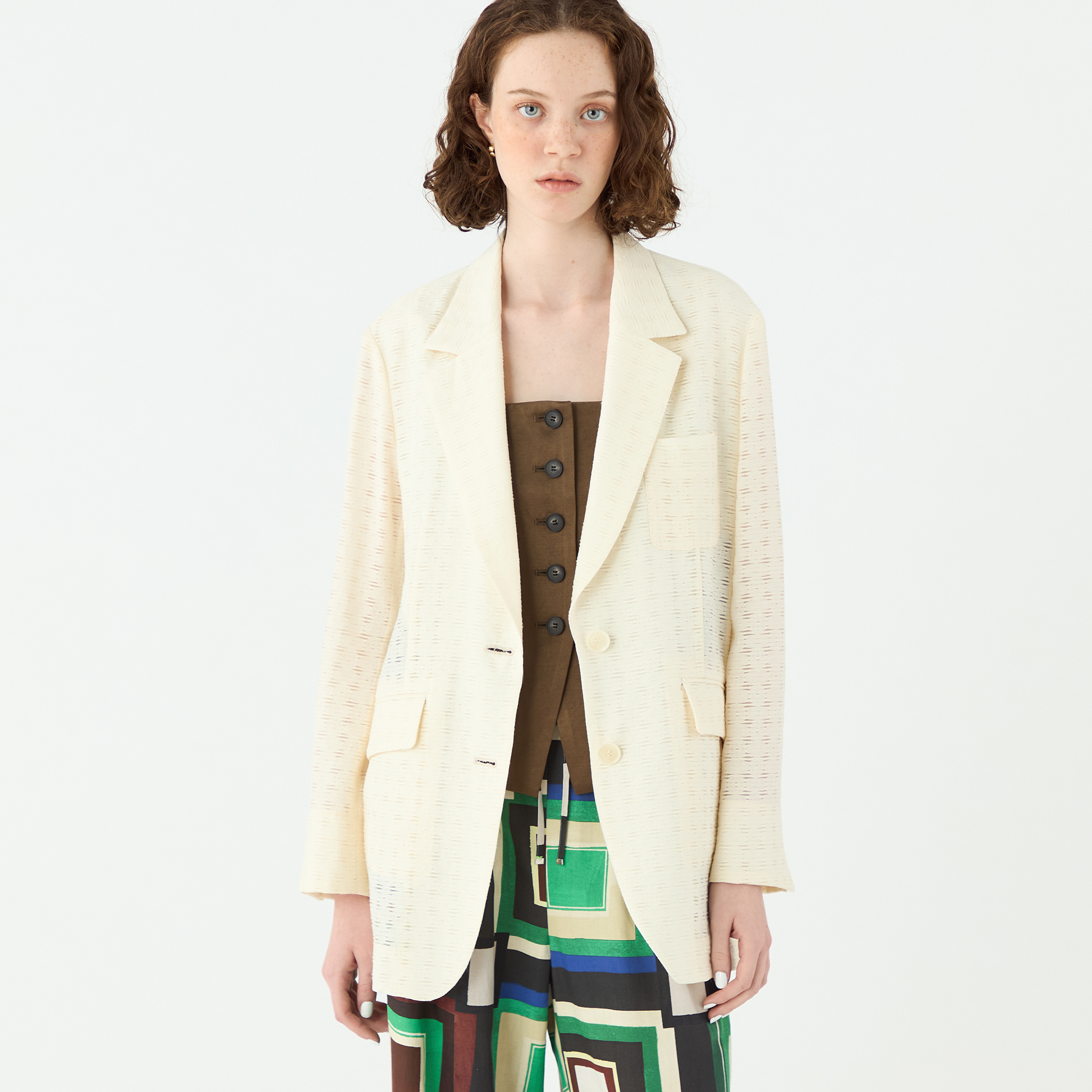 【新品タグ付】TOMORROWLAND テーラードジャケット シアー¥41800 TOMORROWLAND collection ジャケット テーラードジャケット シアー