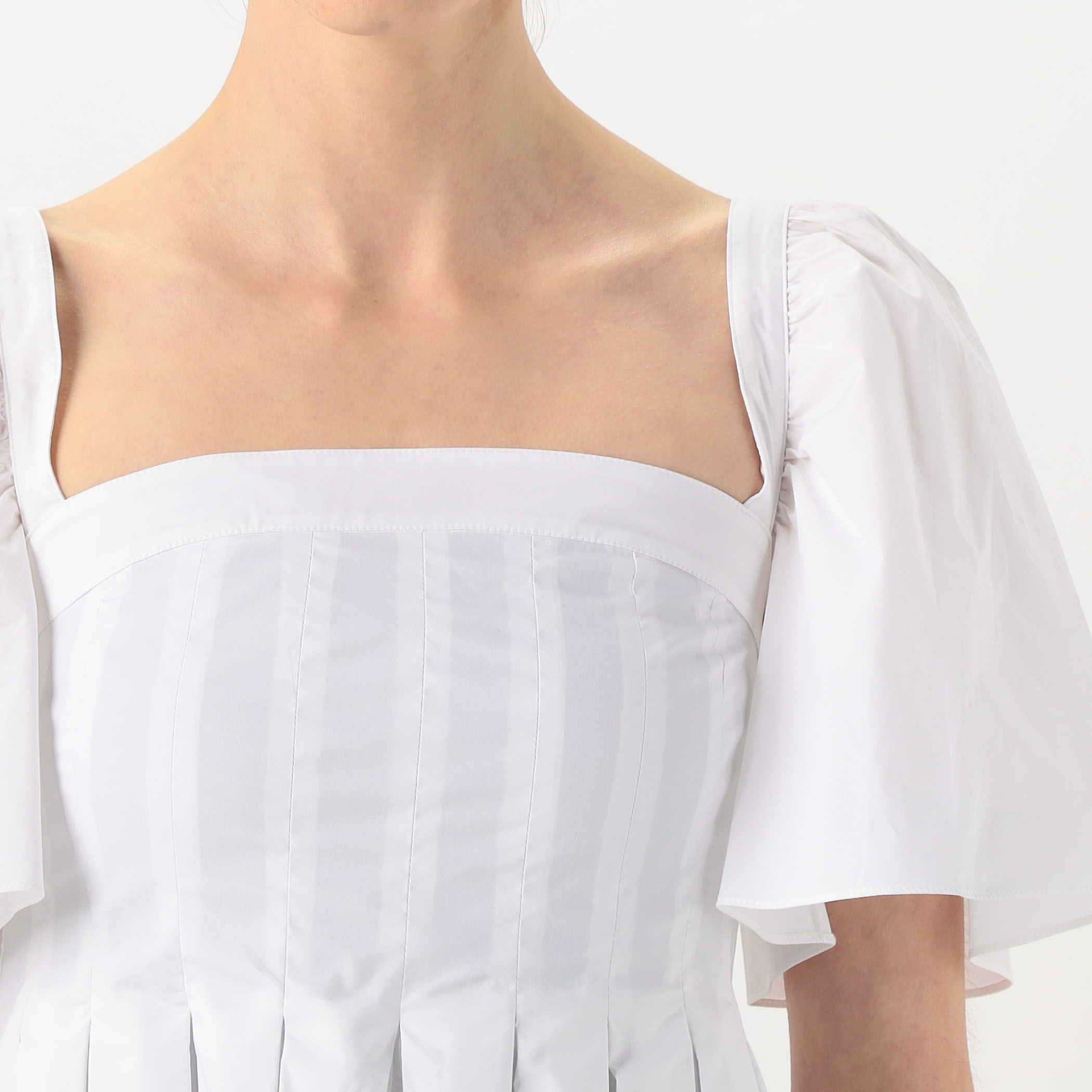 ロシャス ROCHAS シャツ ロシャス ROCHAS RカットワークロゴTシャツ コットン ホワイト