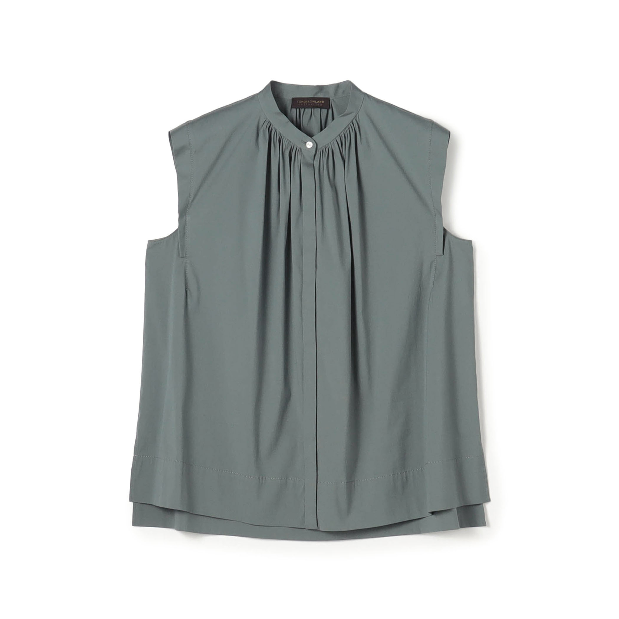 【一部WEB先行予約】ハイパワーストレッチブロード ギャザーノースリーブブラウス