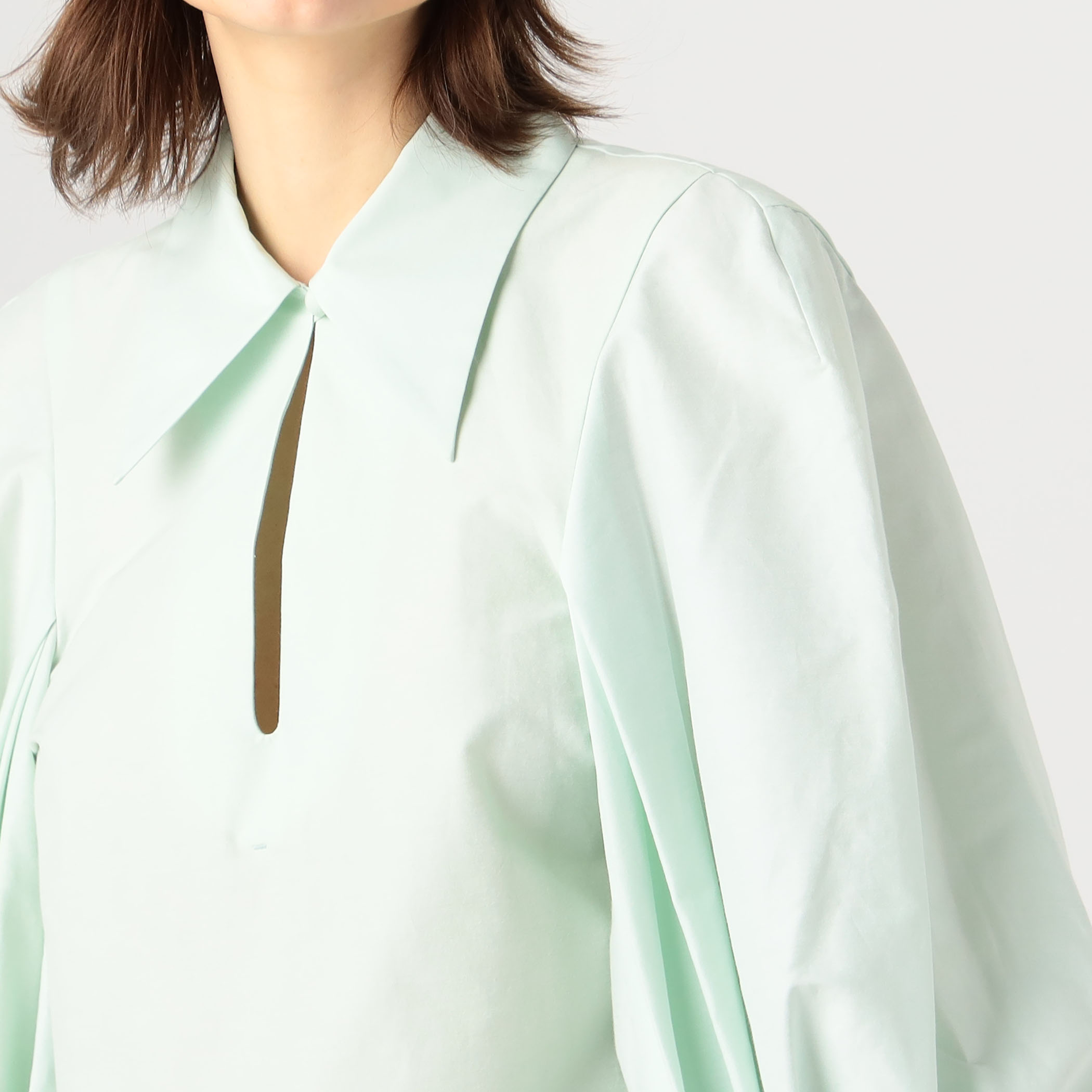 Mame Kurogouchi Cotton Silk Broad Basket Motif Shirt Dress