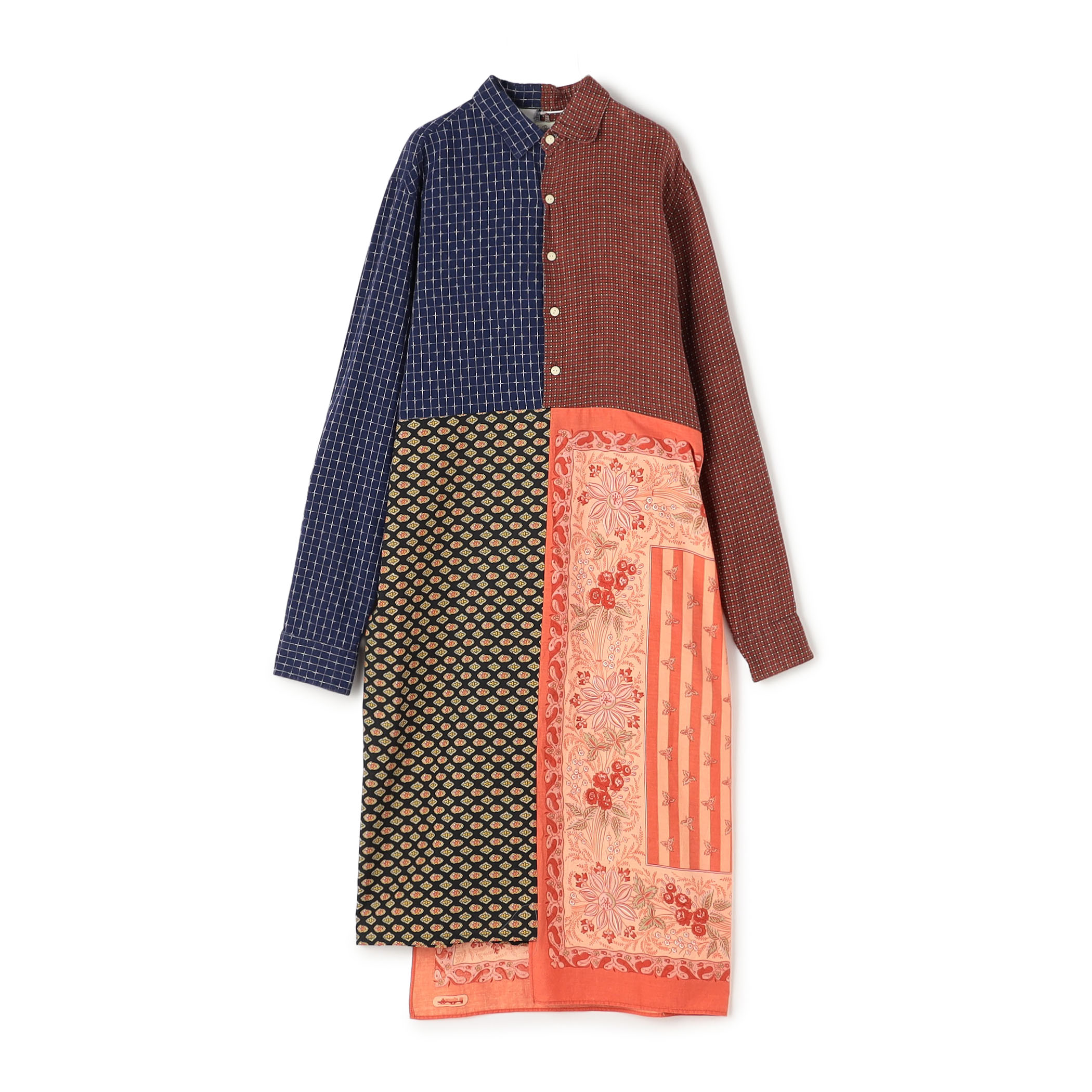 Bettina Bakdal The Cotton Provence パッチワークシャツドレス