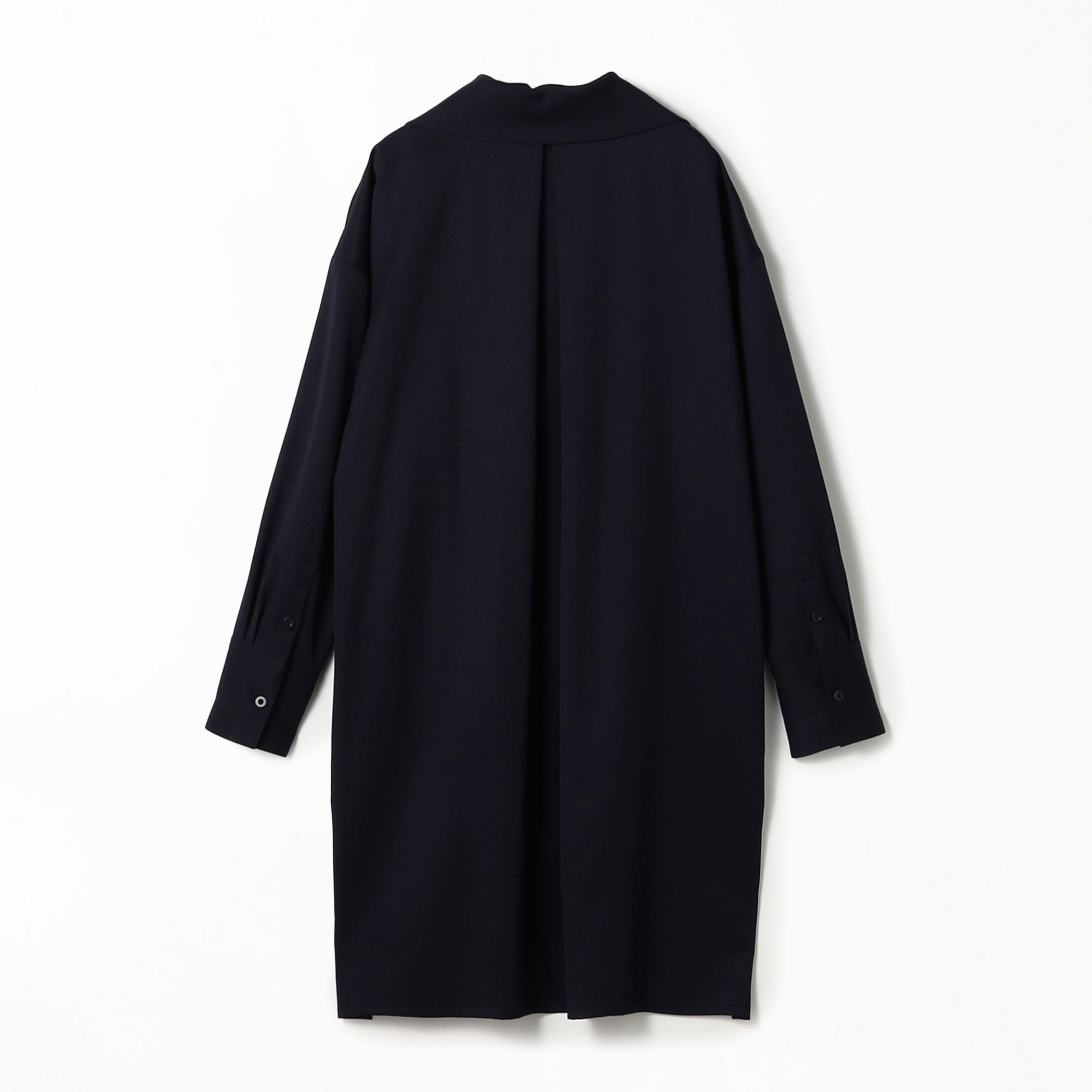 ウールツイル ハイネックロングシャツワンピース｜トゥモローランド