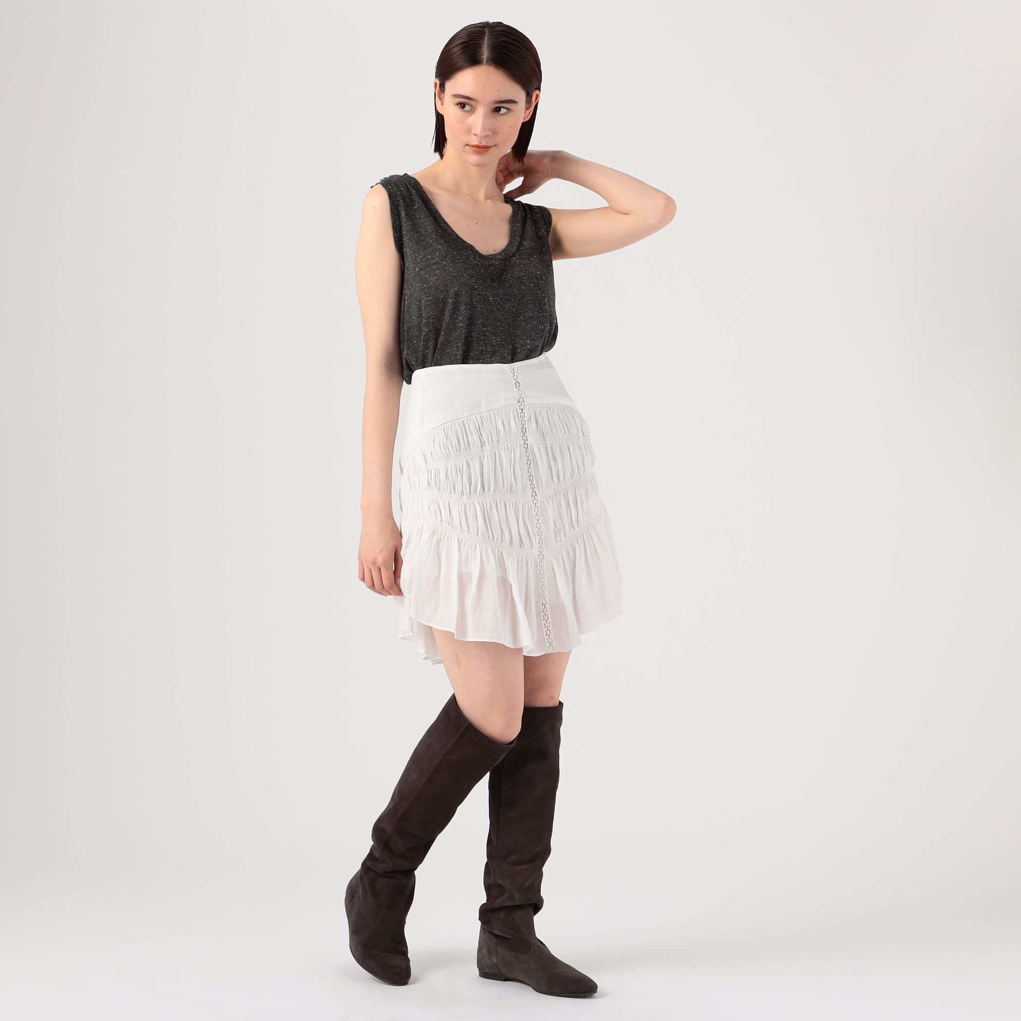 ISABEL MARANT SIDNEY リネン フリルミニスカート