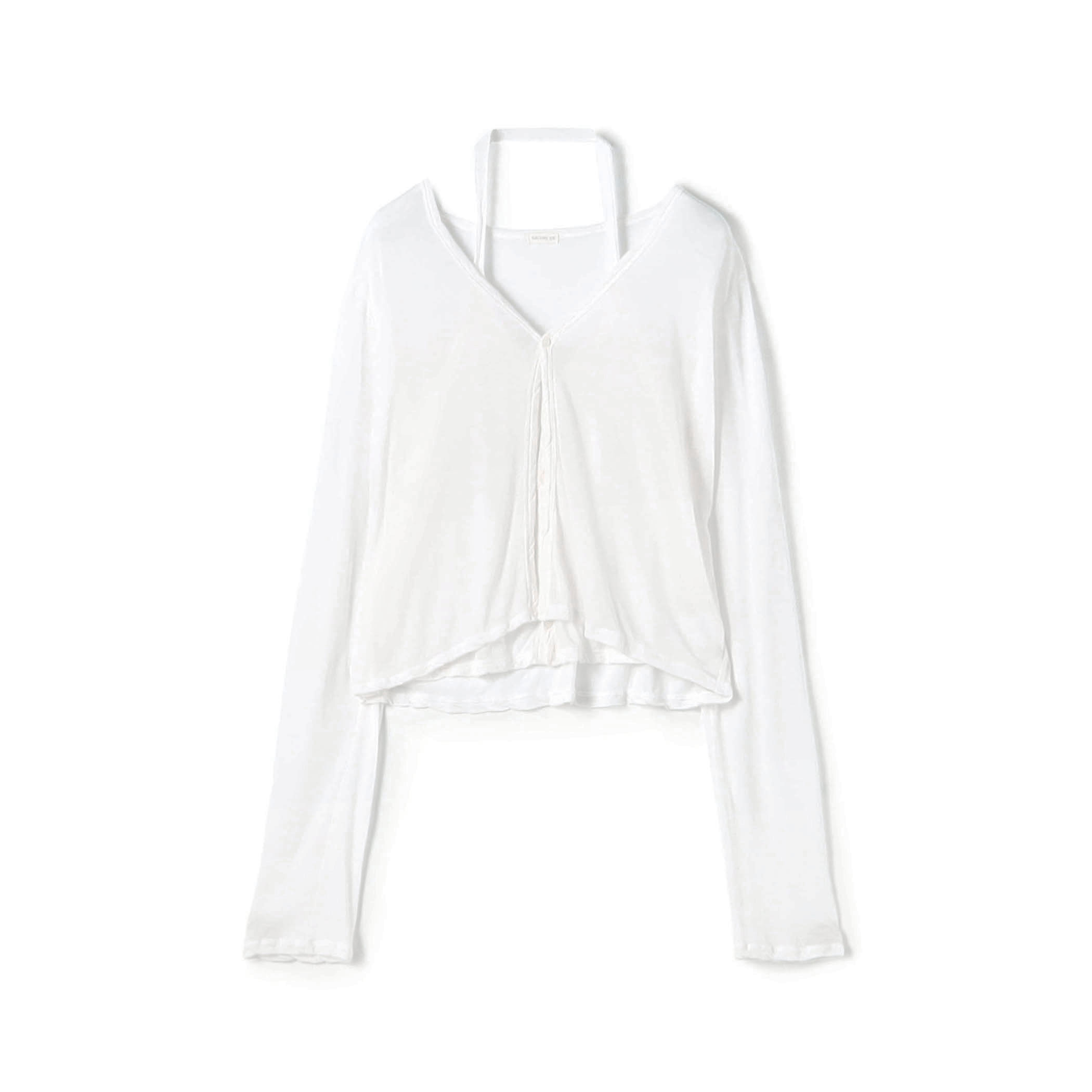 レーヨンカシミヤジャージー ホルターネックコンビカーディガン