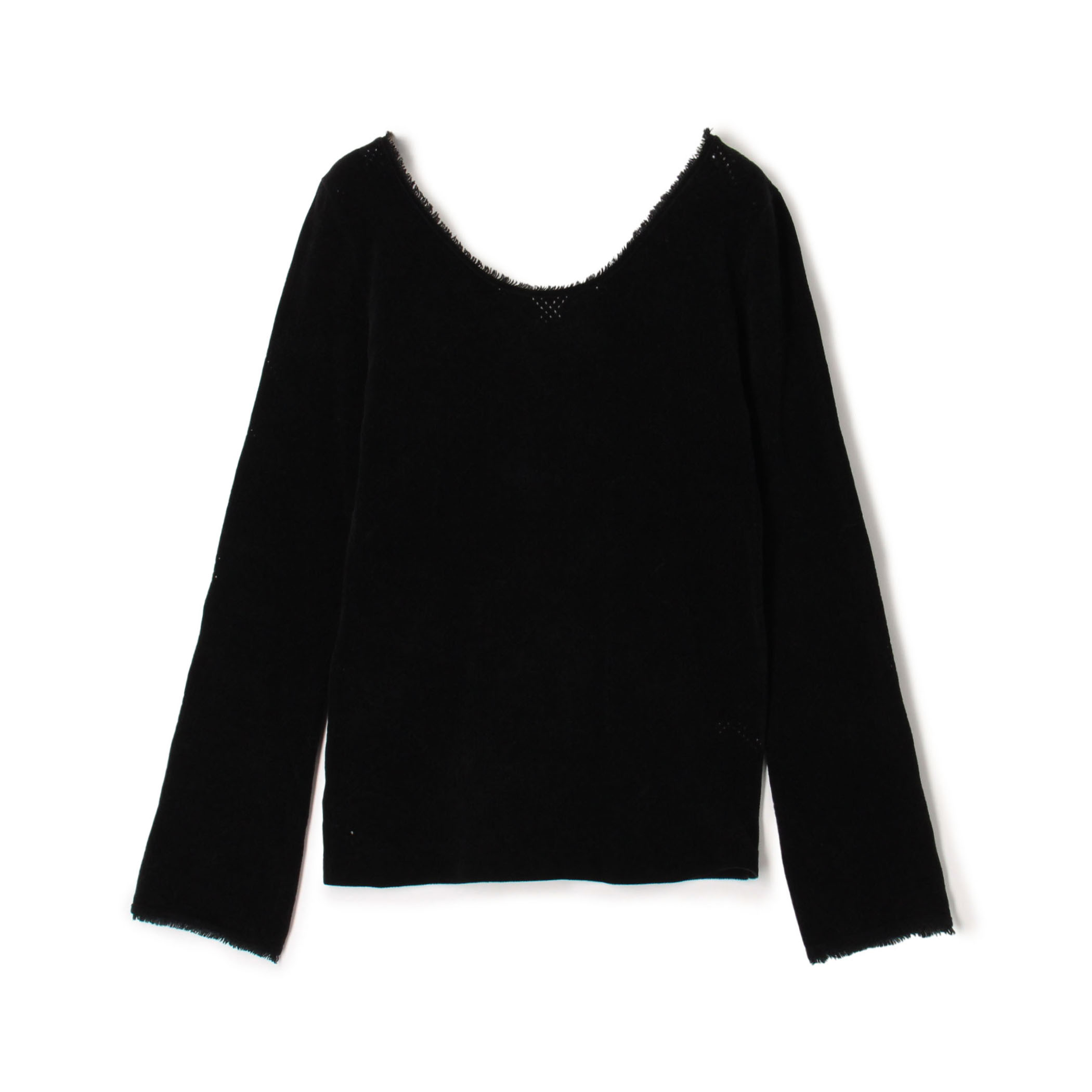 コットンシェニールヤーン ラウンドネックプルオーバー