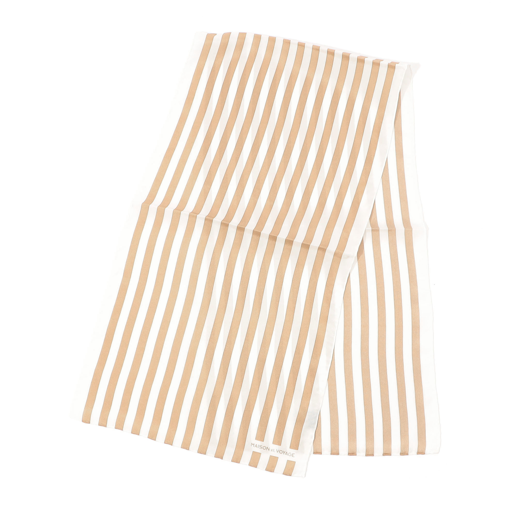MAISON et VOYAGE 羽二重シルク ストライプ スカーフ